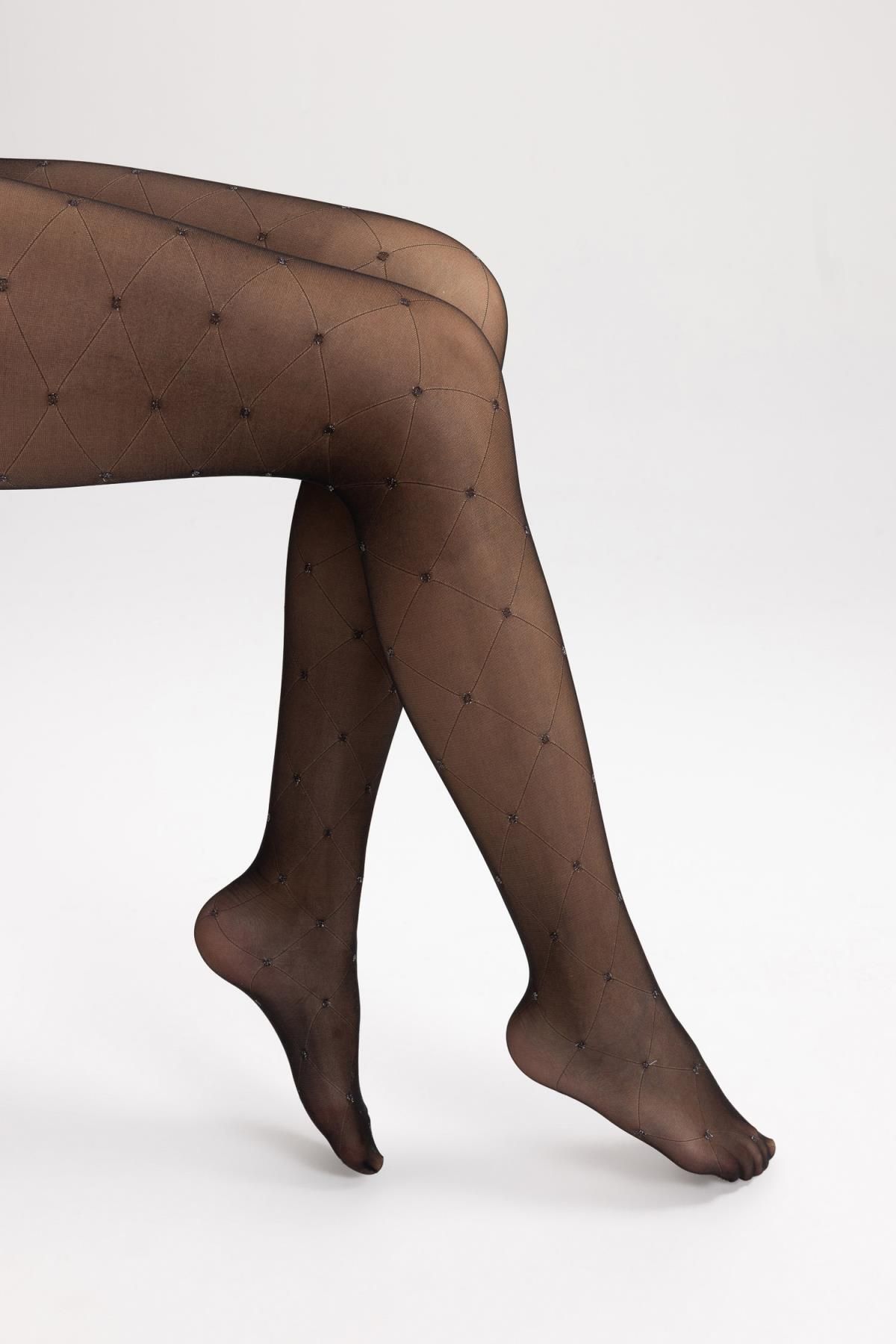 Defacto 15 Den Kadın Simli Kalpli Külotlu Çorap B5877axns