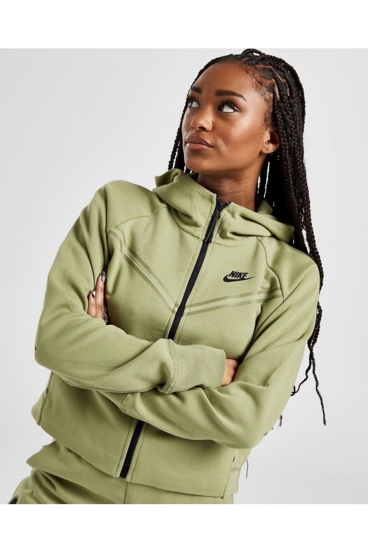 Nike Sportswear Tech Fleece Windrunner Full Zip Kadın Sweatshirt CW4298-334