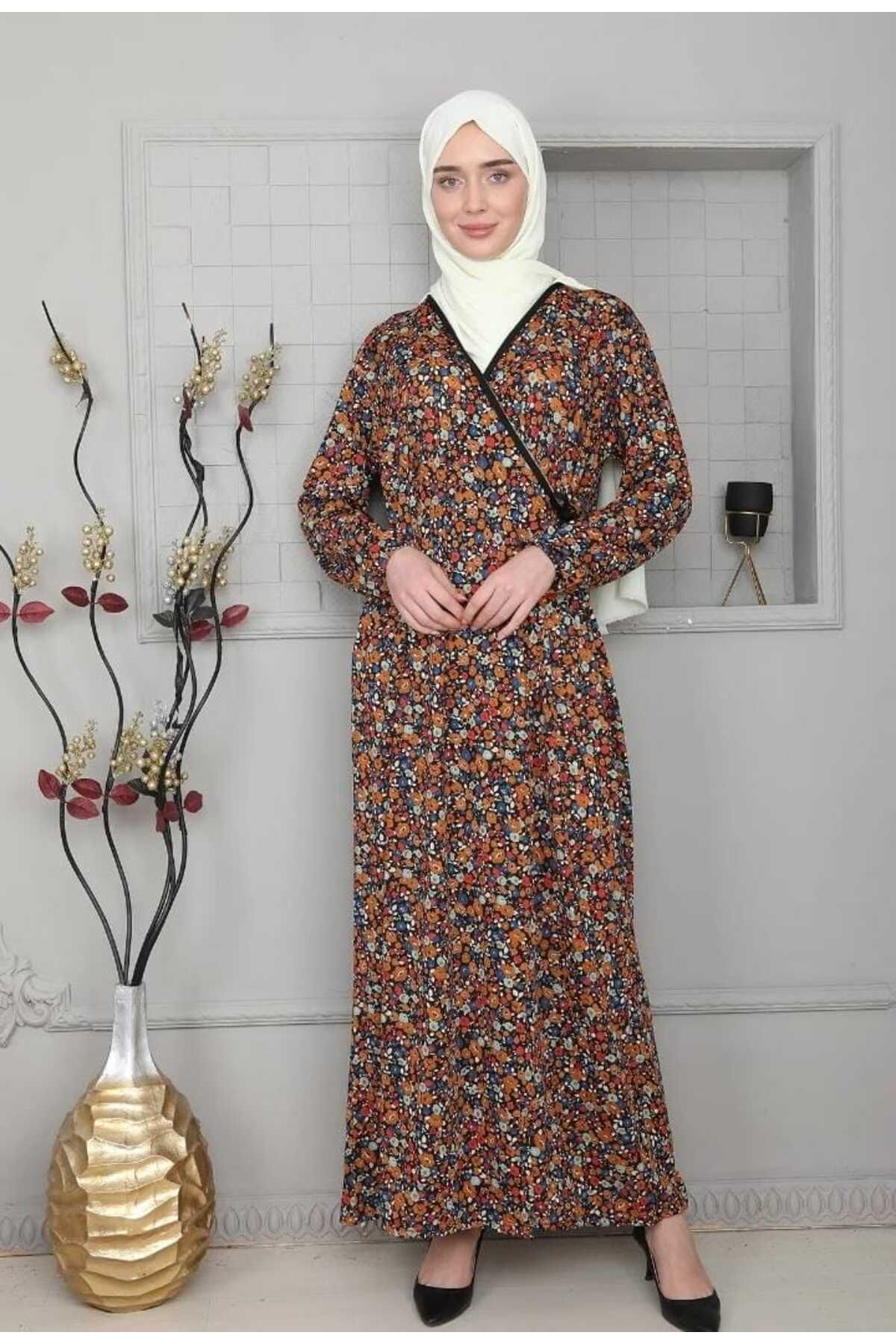 Genel Markalar Çiçek desen kadın namaz elbisesi