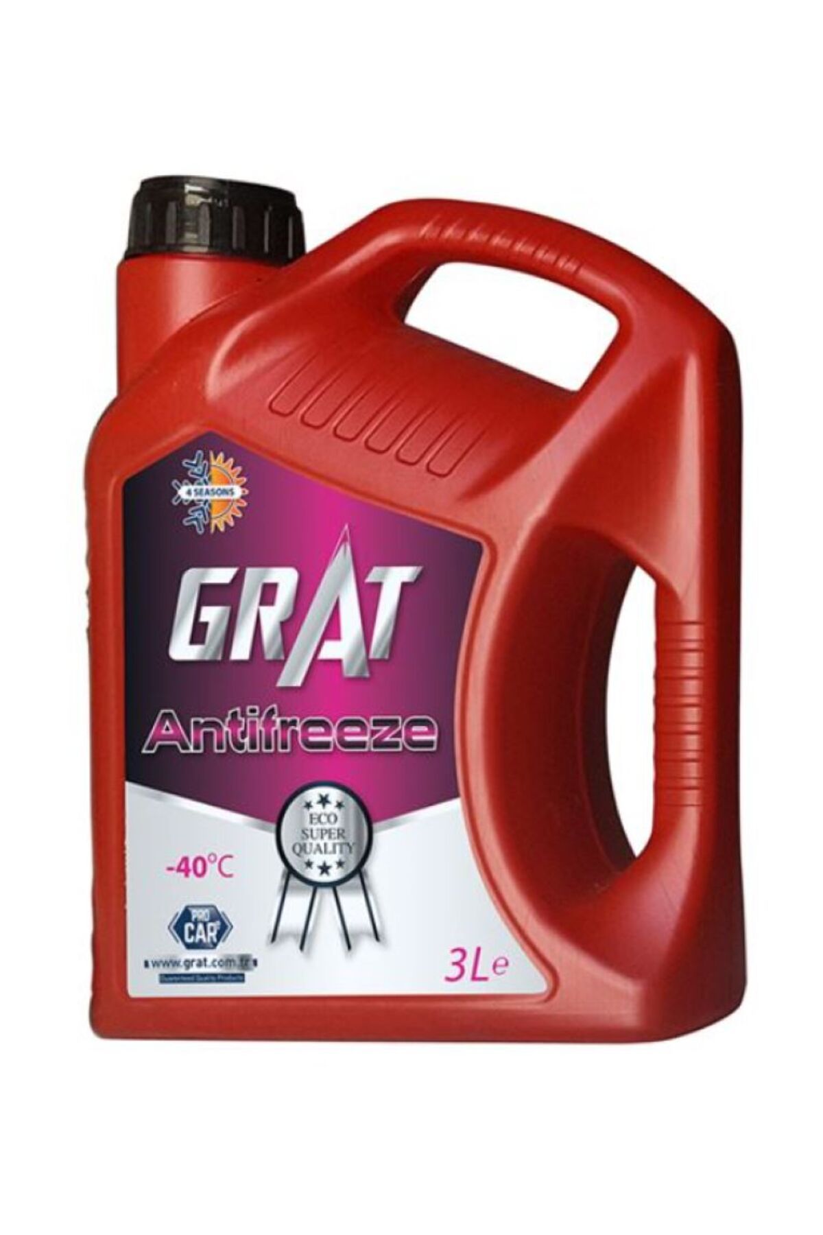 GRAT Kırmızı Organik Antifriz 4 Mevsim Antifiriz -40 Derece Eco-super Antifrizi 3 L 1 Adet
