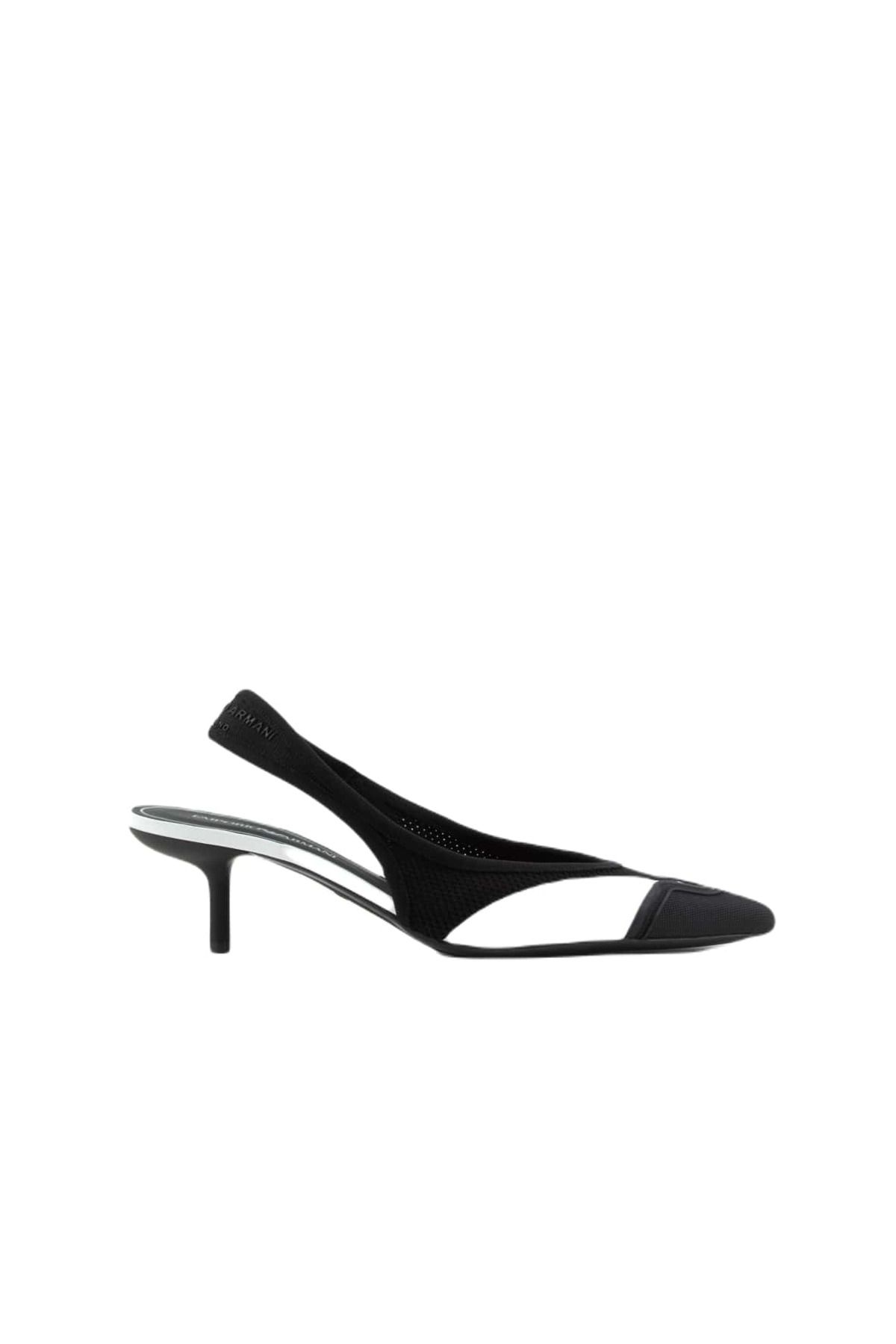 Emporio Armani Kadın Yüksek Topuklu Rahat Logolu Siyah Klasik Topuklu Ayakkabı X3E453 XD379-00500