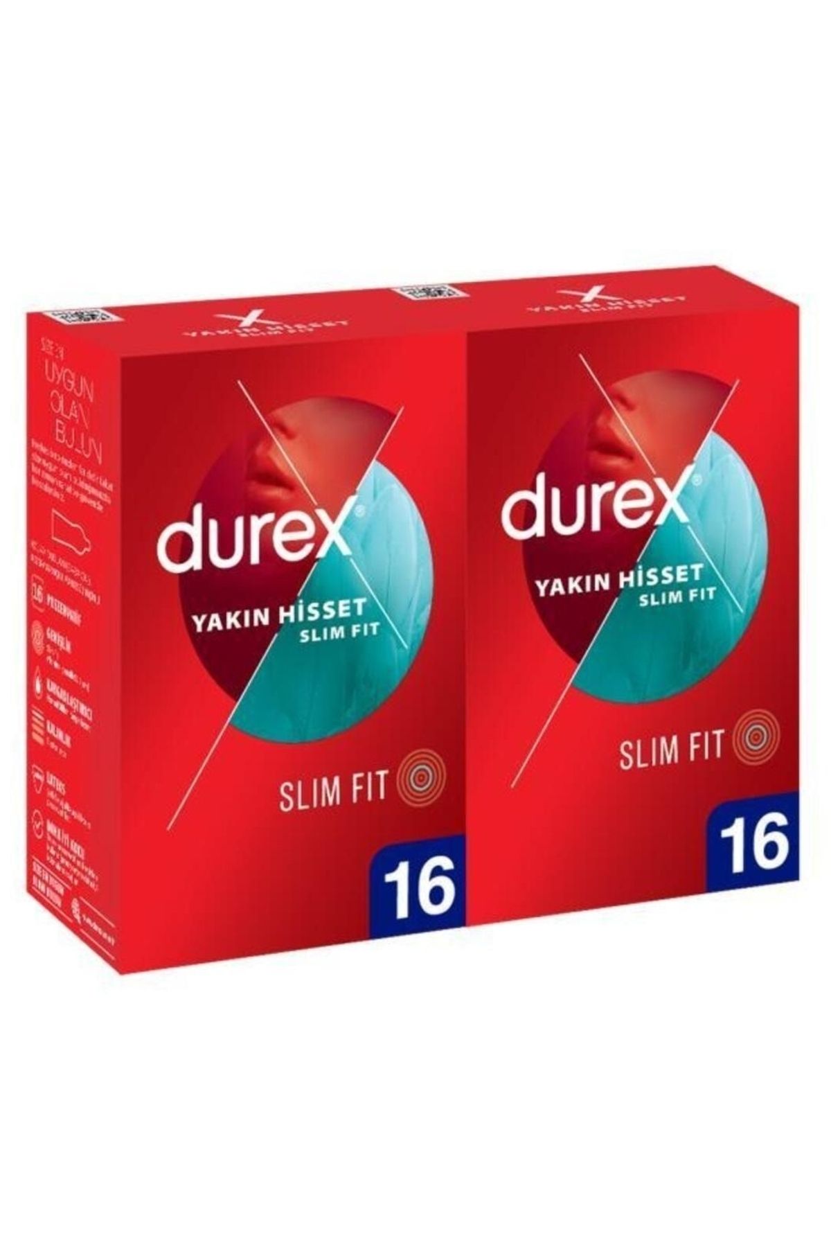 Durex Yakın Hisset Slim Fit Ince Prezervatif 16 Lı X 2 Adet