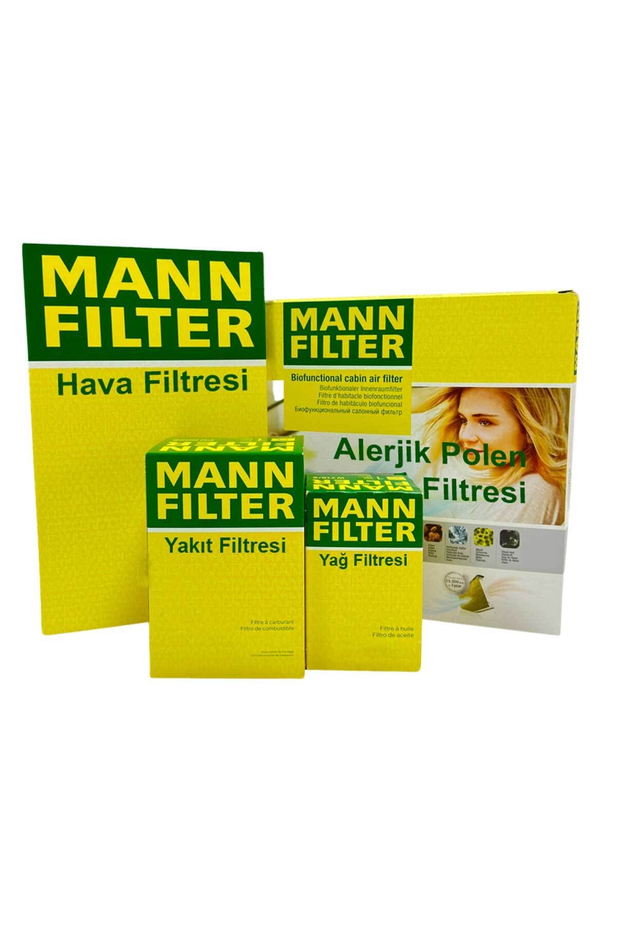 Mann Filter Seat Altea 1.4 TSI CAX Benzinli MANN Filtre Bakım Seti 2008-2011 Hava+Yağ+Yakıt+A.Alerjik Polen