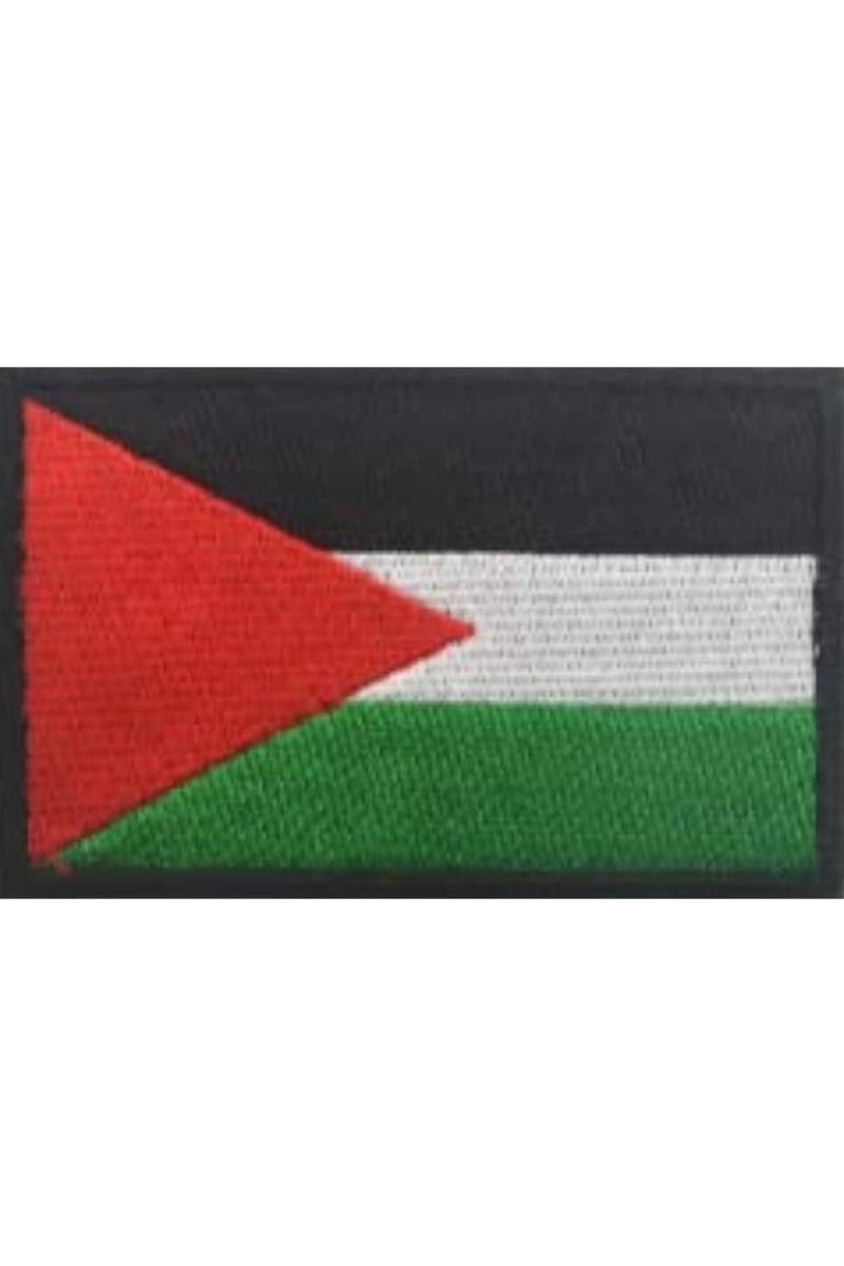 Sim Nakış Cırt Bantlı Filistin Bayrağı nakış işleme arma patch peç 8x5 cm SAVAŞA HAYIR