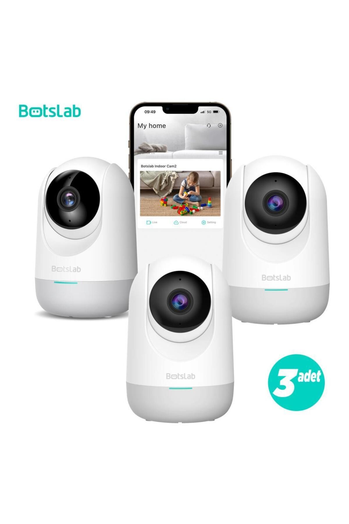 +360 Botslab 360+ C211 2K Pro Small Bundle WiFi 360° Akıllı Güvenlik Kamerası Bebek Monitörü Evcil Hayvan