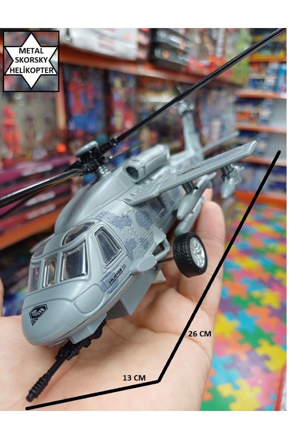 OYUNCAKSAHİLİ Sikorsky 5.Nesil Savaş Helikopter Metal Işık Ses Efektli Koleksiyon Skorsky Model Gri