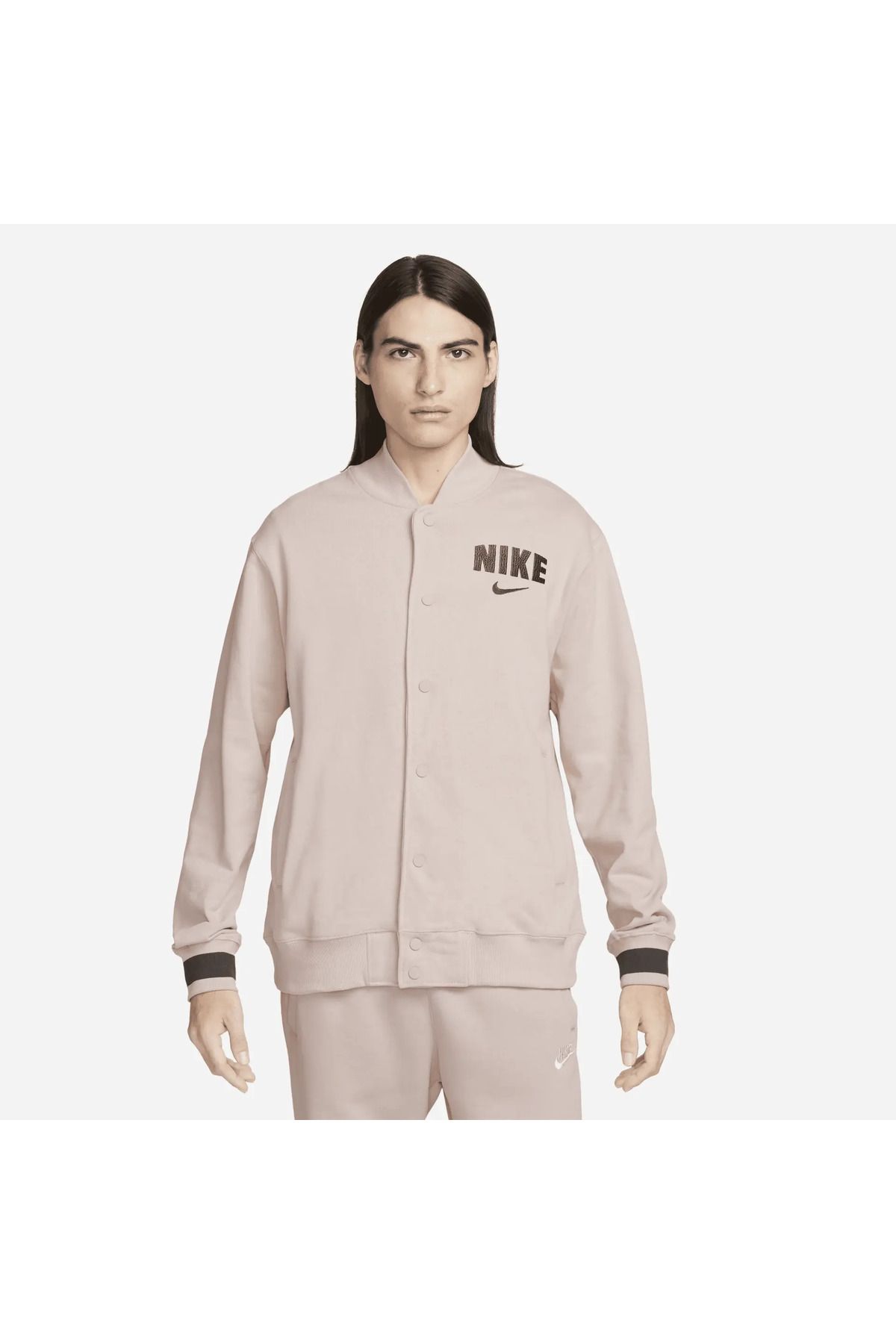 Nike Sportswear Retro Fleece Varsity Full-Length Snap Fastener Ceket