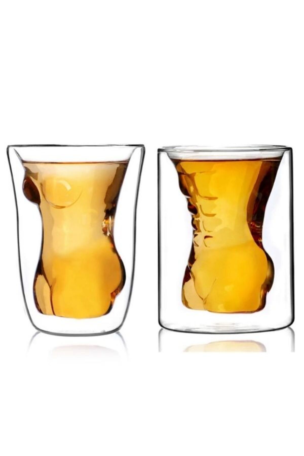 TUTYAKALA Erkek Ve Kadın Vücut Tasarımlı Viski Likör Votka Bardağı 2 Li Set - Beauty Cup