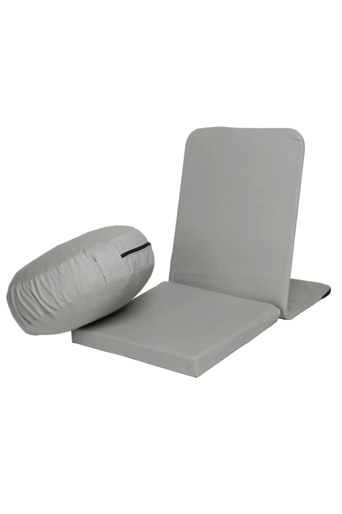 REMEGE Meditasyon Sandalyesi Backjack Destekli Yer Minderi + Meditasyon Minderi Ikili Set