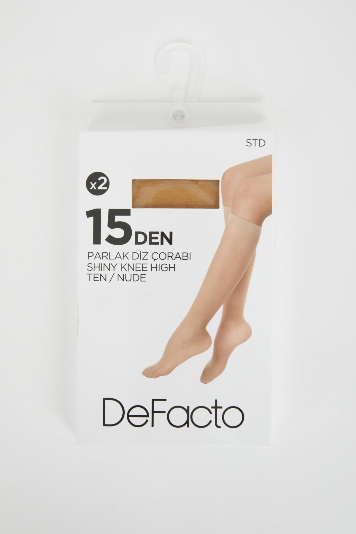 Defacto 15 Den Fit Kadın 2li Diz Altı Çorap B5880axns
