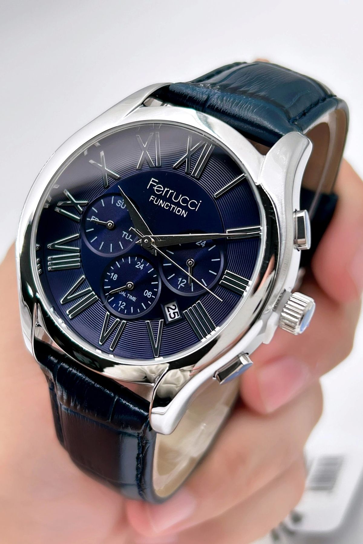 Ferrucci Function FCF.03218FK.02 Multi-Fonksiyon Deri Kordon Erkek Kol Saati