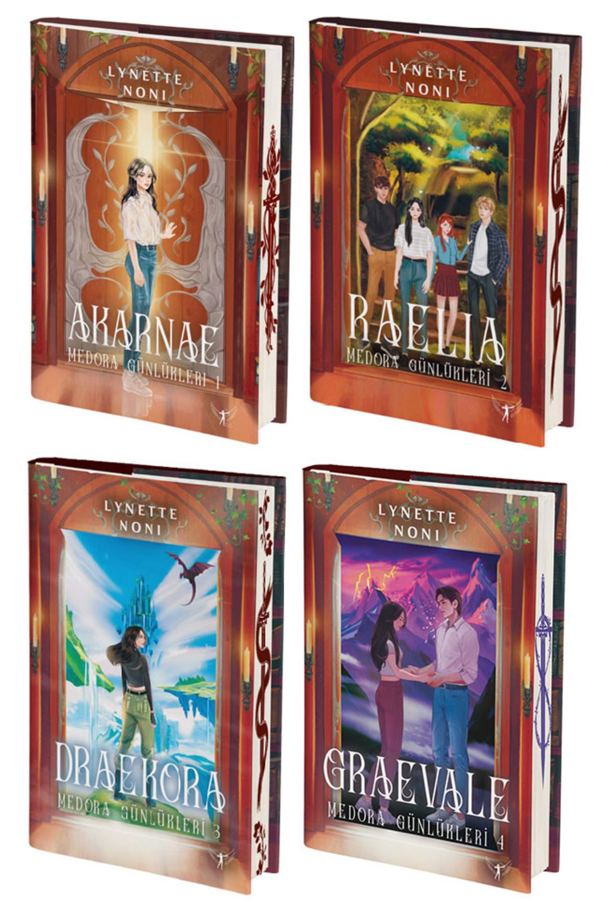 Artemis Yayınları Medora Günlükleri 4 Kitap Set - Akarnae - Raelia - Draekora - Graevale - Lynette Noni (Ciltli)