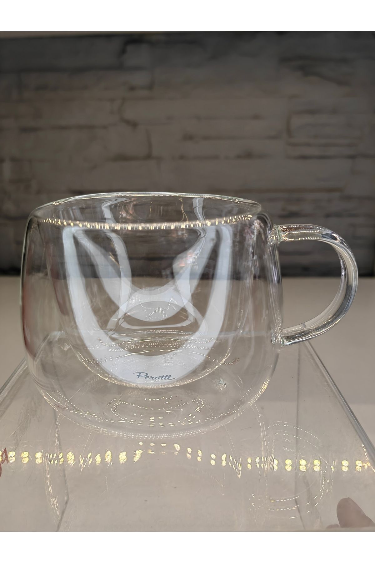 ALANYA HOME DECOR THE LIMITED EDİTİON DOUBLE WALL GLASS CUP 300 ML ÇİFT CİDAR CAM KUPA FİNCAN PREMIUM