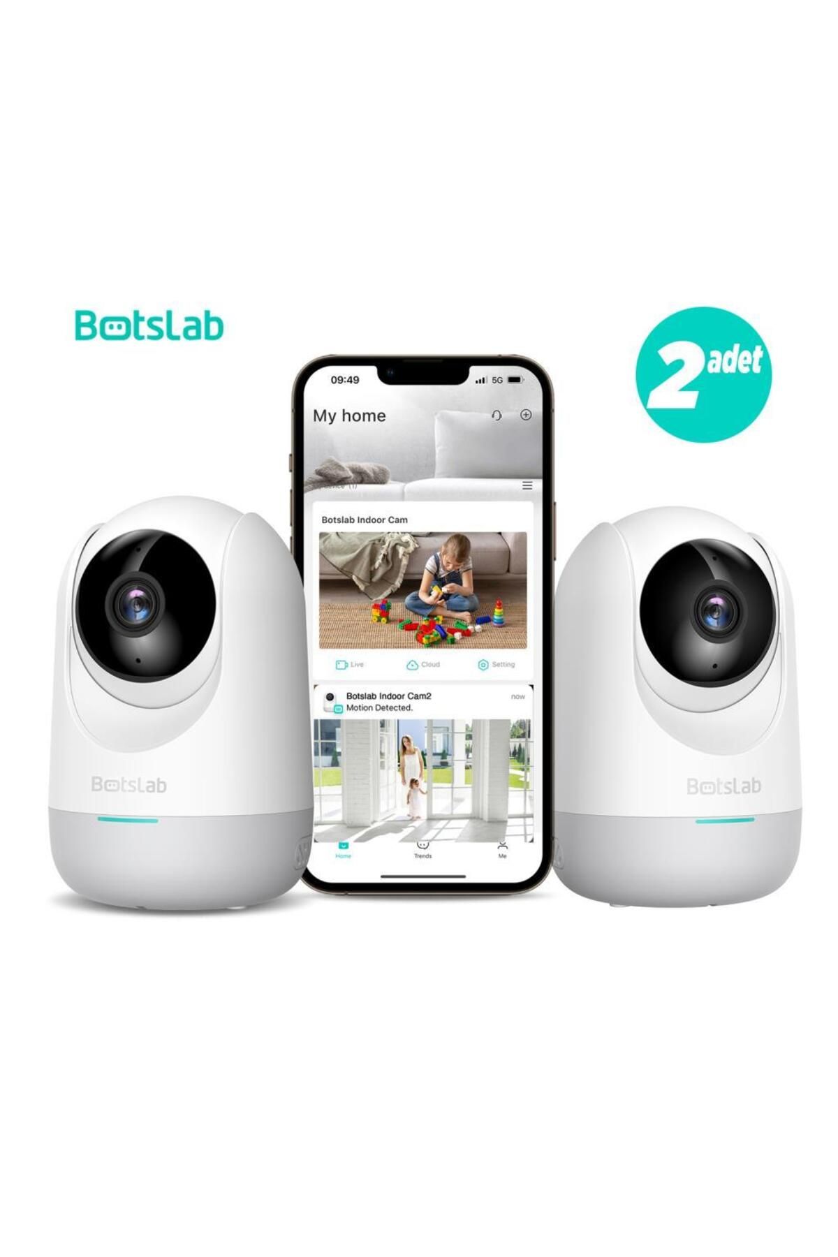 +360 Botslab 360+ C211 2K Pro Mini Bundle WiFi 360° Akıllı Güvenlik Kamerası Bebek Monitörü Evcil Hayvan