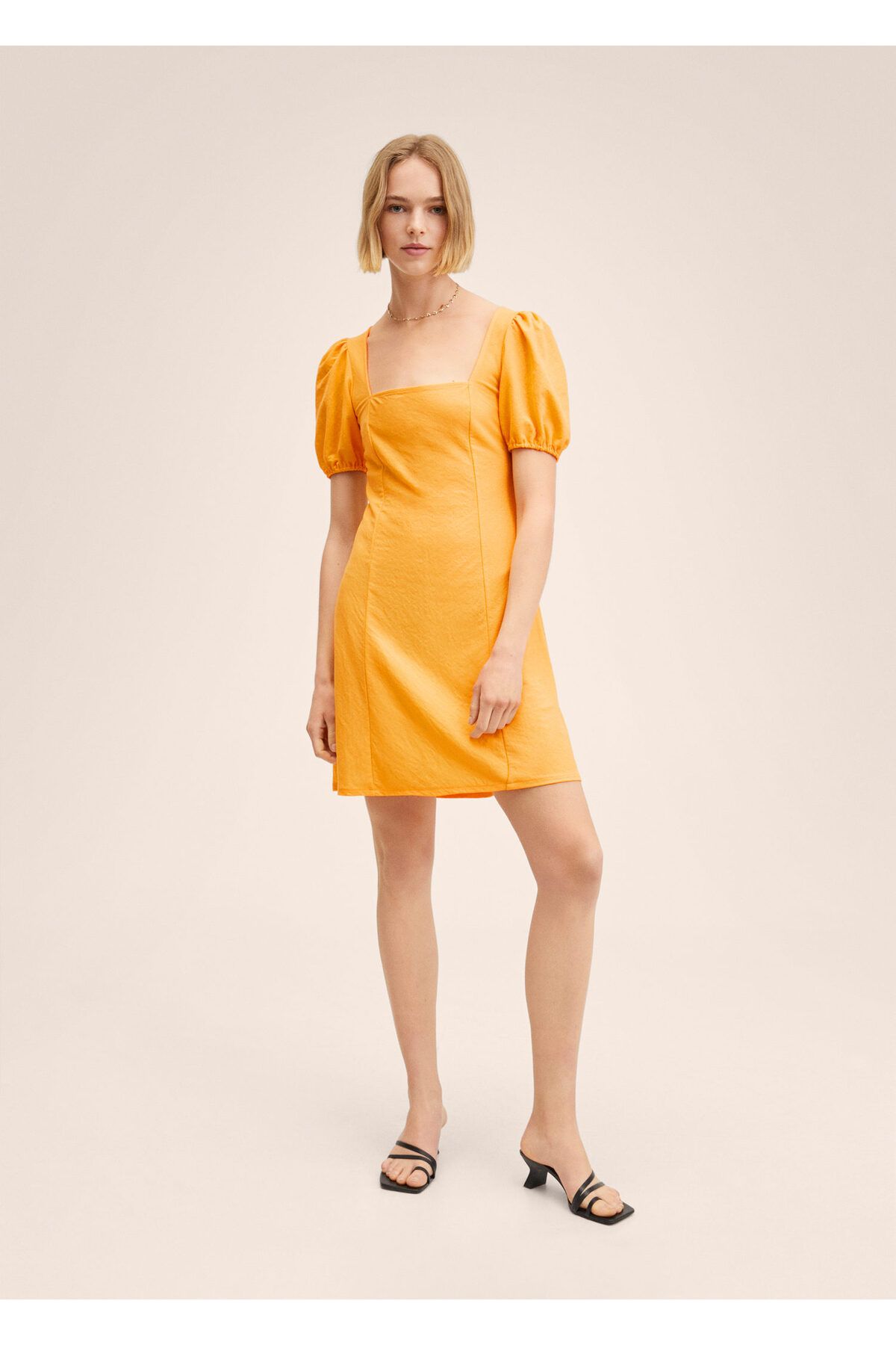 MANGO Kadın Sarı Elbise 27927745