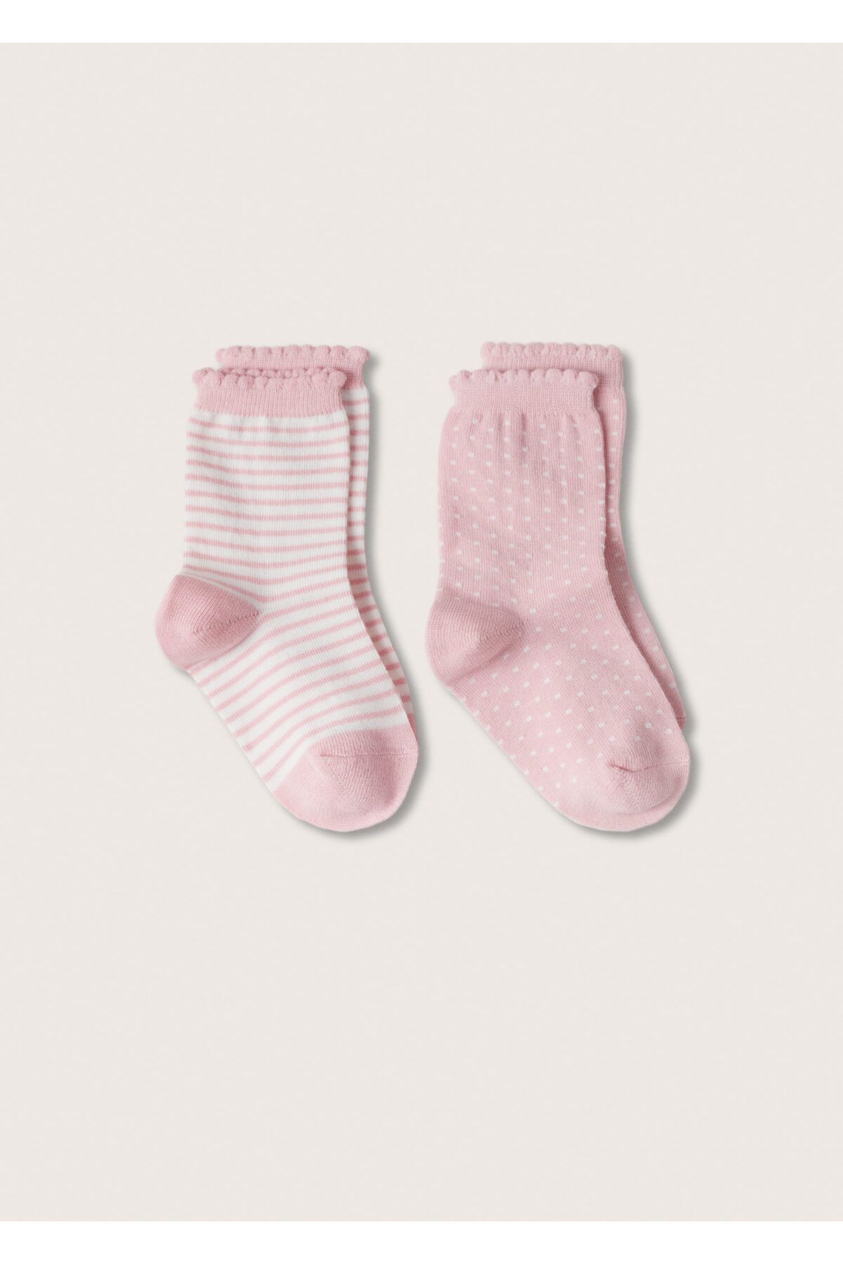 MANGO Baby Kız Bebek Pastel Pembe Çorap