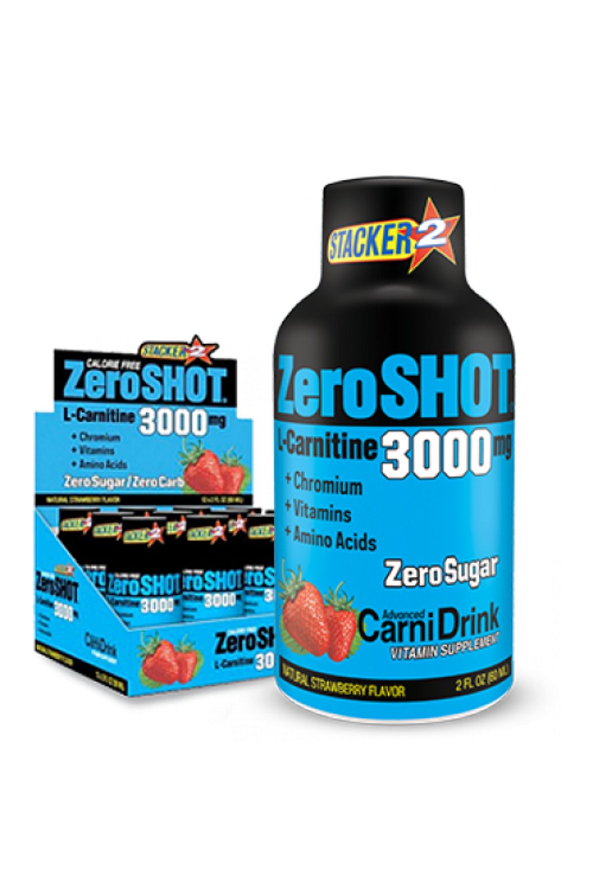 Zero Shot L-carnitine 3000 Mg Çilek Aroma 12×60 ml L Karnitin Termojenik Amino Asit