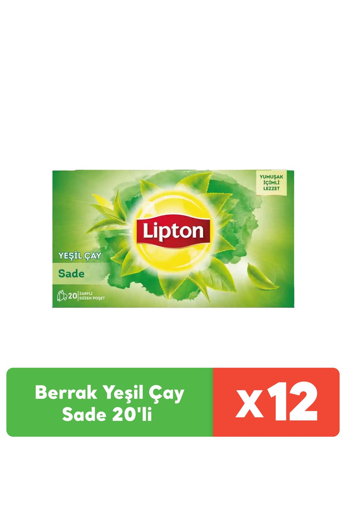 Lipton Berrak Yeşil Çay Sade 20'li x 12 Adet