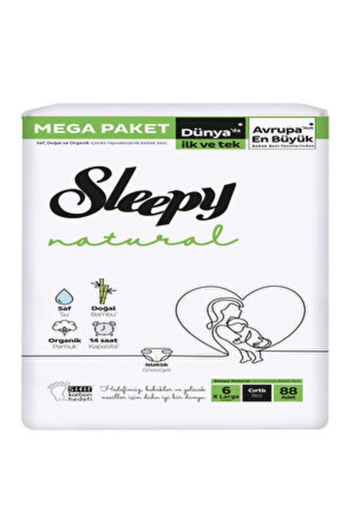 Sleepy ( 1 ADET ) Sleepy Natural Mega Paket XL 6 Beden Bebek Bezi 88'li