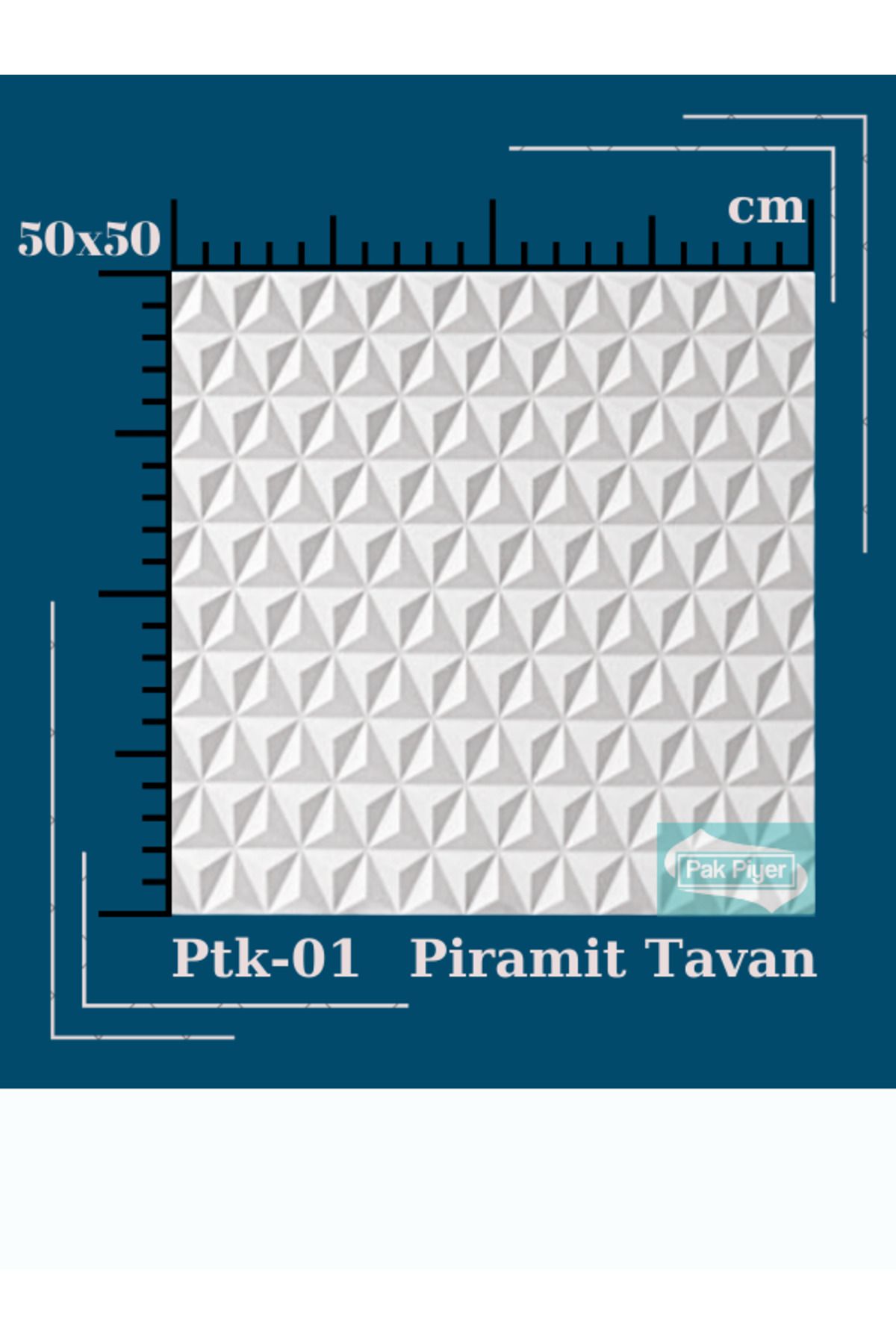 PAKPİYER Tavan Kaplama Kartonpiyer Stropiyer 50x50 Ptk- Pramit Tavan Kaplama 20 Ad (5m2)