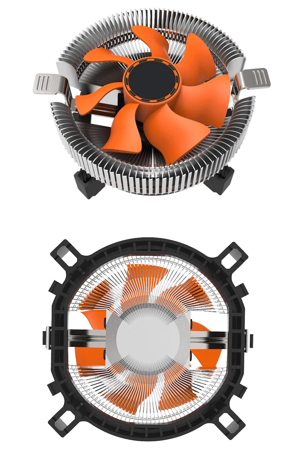 ECOYOM 1 Ad. 3 Pinli Geçmeli 7 Yapraklı CPU Fan LGA İşlemci Soğutma Fanı 775 1155 1156 1150 1151