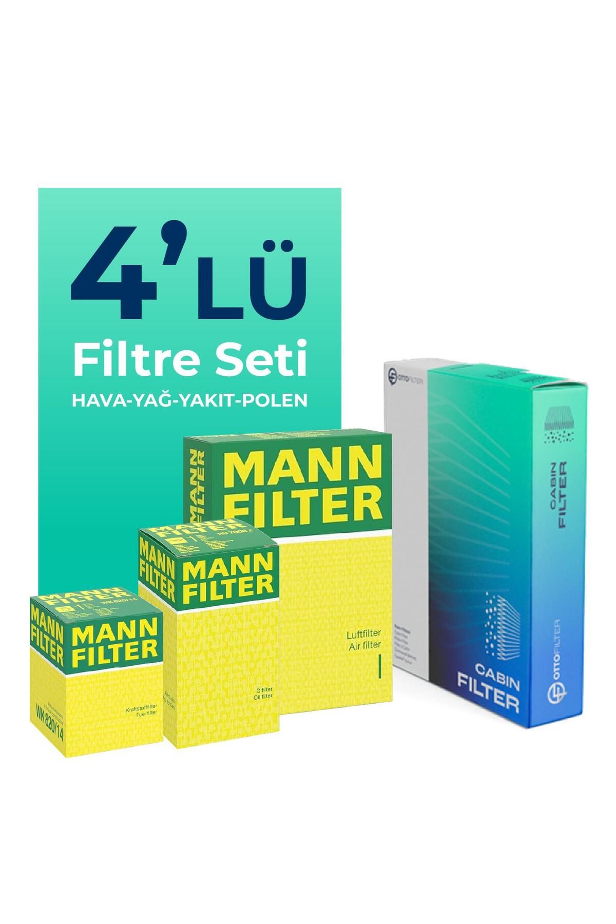 Mann Filter MANN Volkswagen Transporter T7 2.0 TDI Filtre Bakım Seti (2022-2024) 4 Lü