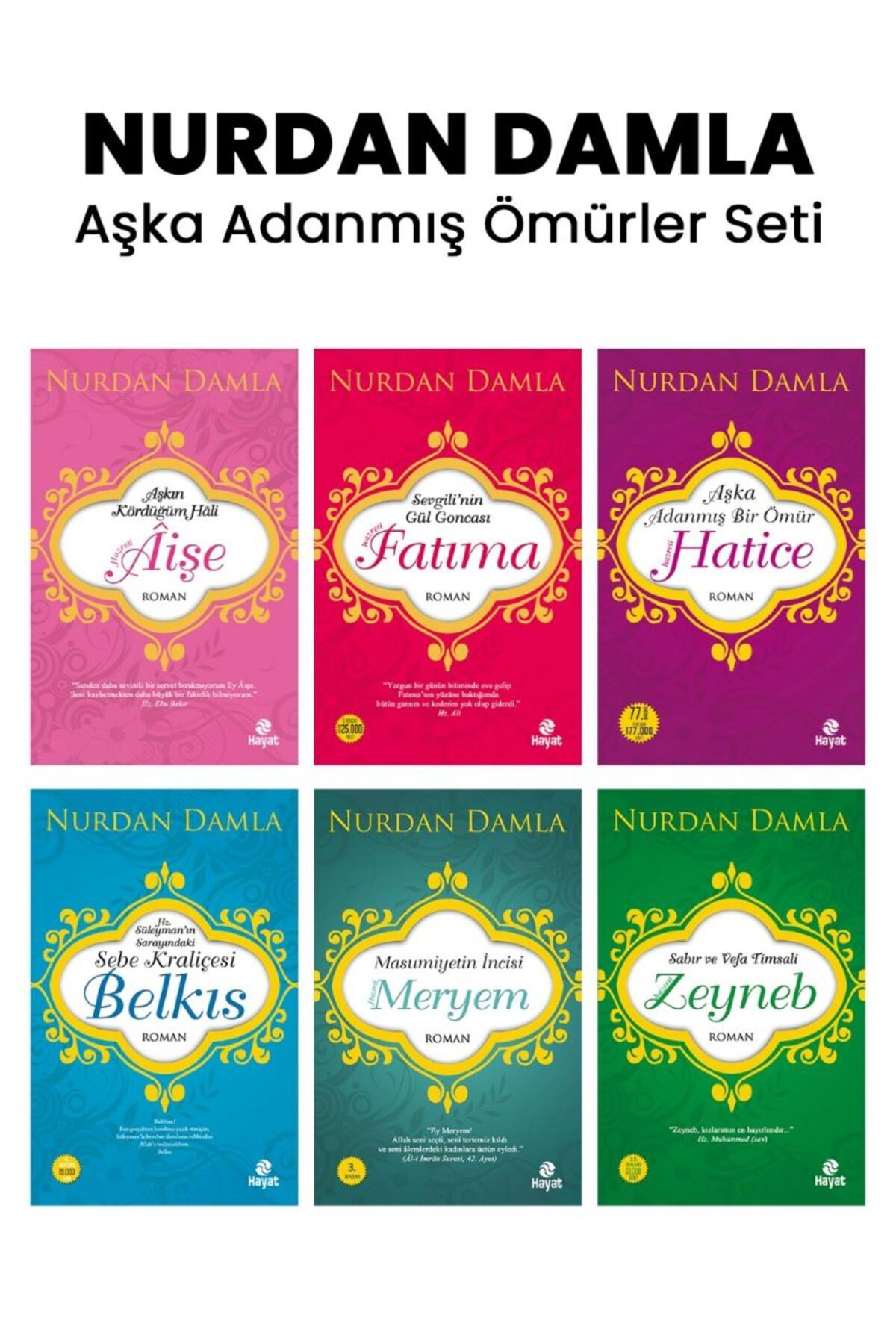 Hayat Yayınları NURDAN DAMLA AŞKA ADANMIŞ ÖMÜRLER ROMANLAR SETİ 6 KİTAP