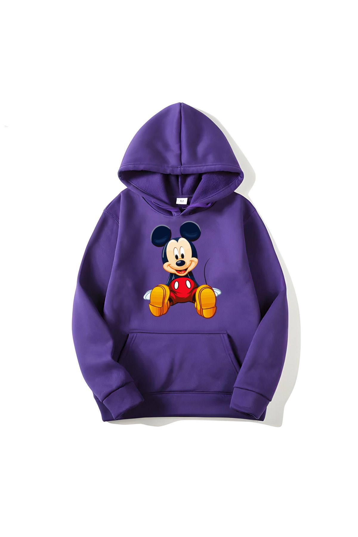 MAGORS SVART WEAR Mickey Mouse Baskılı Pamuklu Kapşonlu Uzun Kollu Sweatshirt