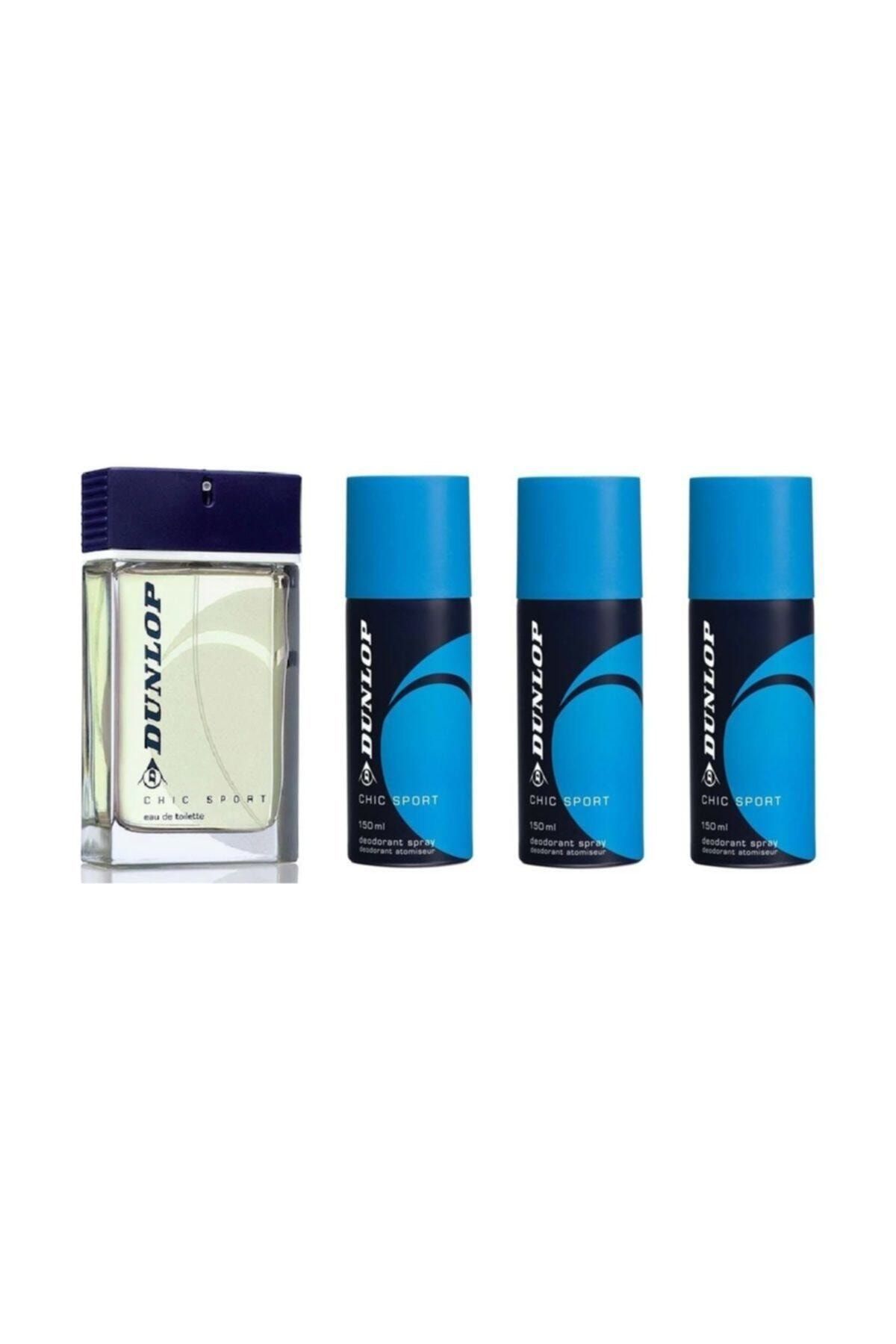 Dunlop Mavi Erkek Parfüm 100 Ml +  Erkek Deodorant 150 Ml Avantajlı Set