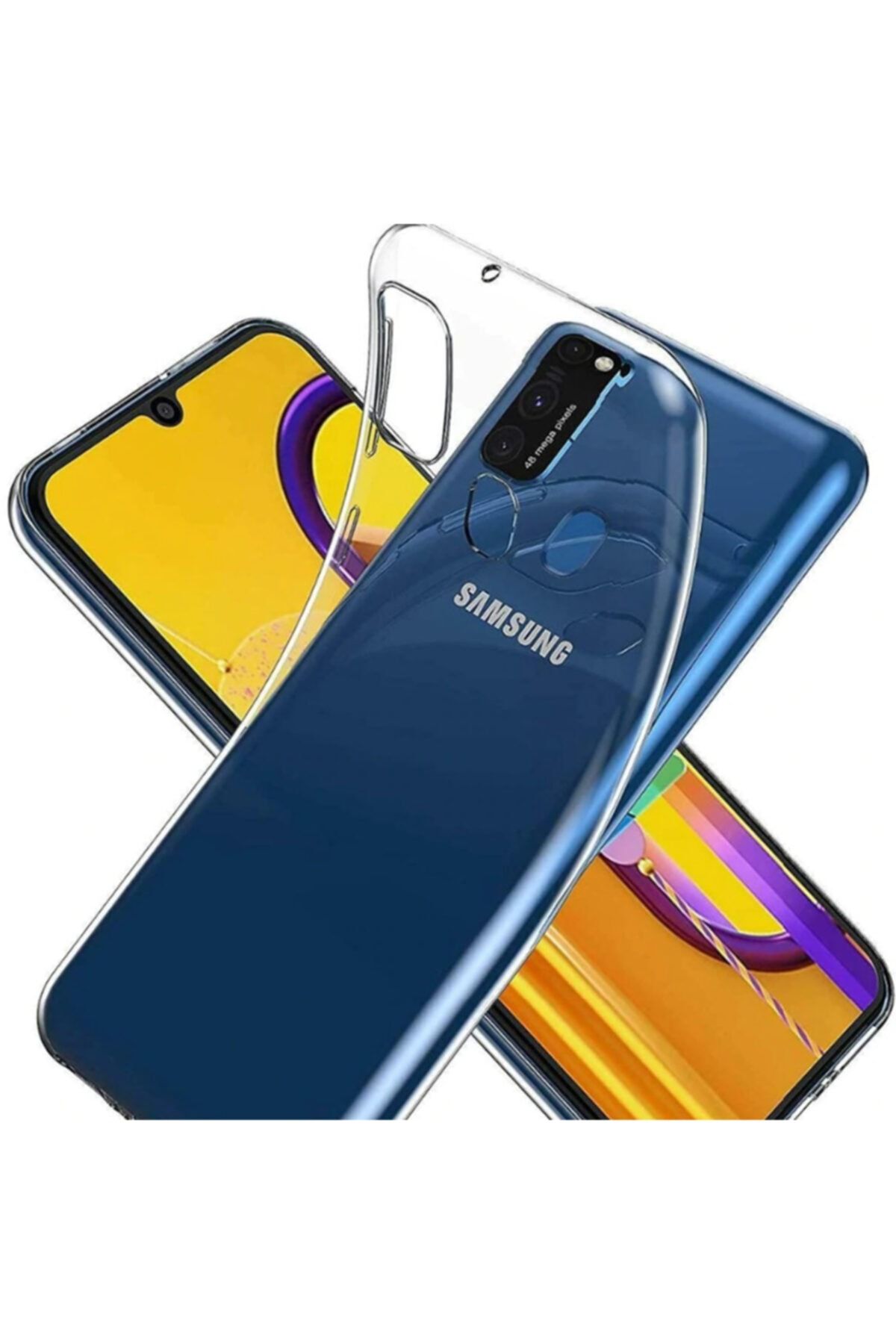 Fibaks Samsung Galaxy M21 Uyumlu Kılıf Şeffaf Yumuşak Silikon Kapak