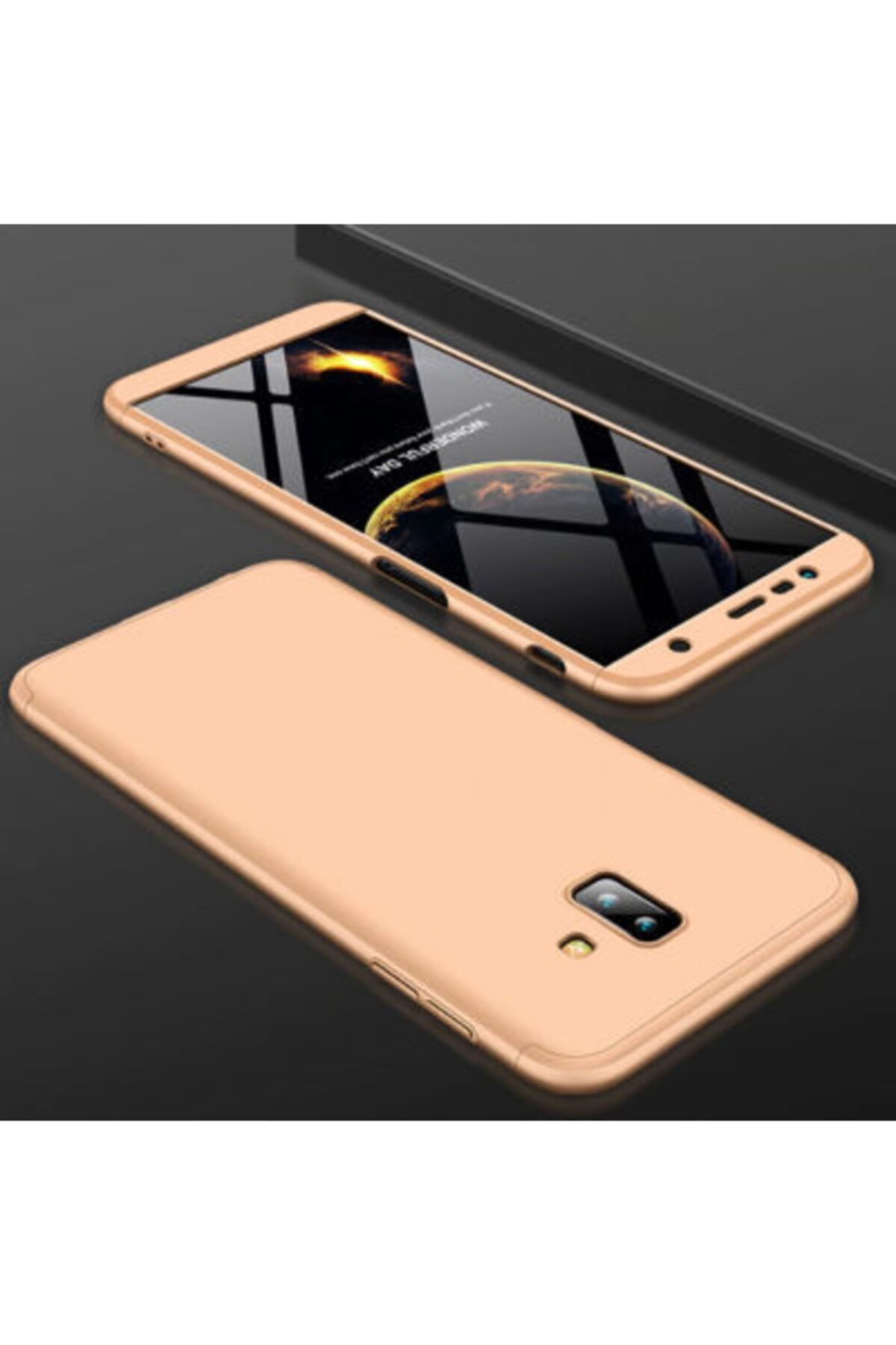 Fibaks Samsung Galaxy J6 Plus Kılıf 360 Tam Koruma Ön Ve Arka Sert Mika Kapak Orjinal Ays Gkk Kapak