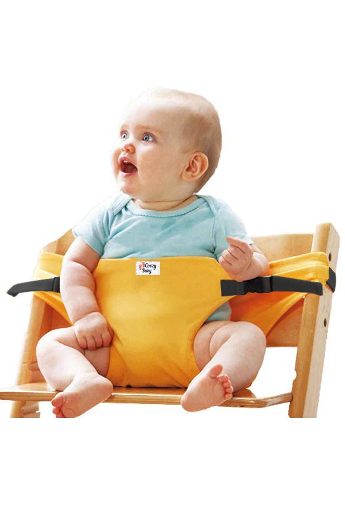 Coozy Baby Kumaş Mama Sandalyesi Mama Sandalyesi Emniyet Kemeri Sarı