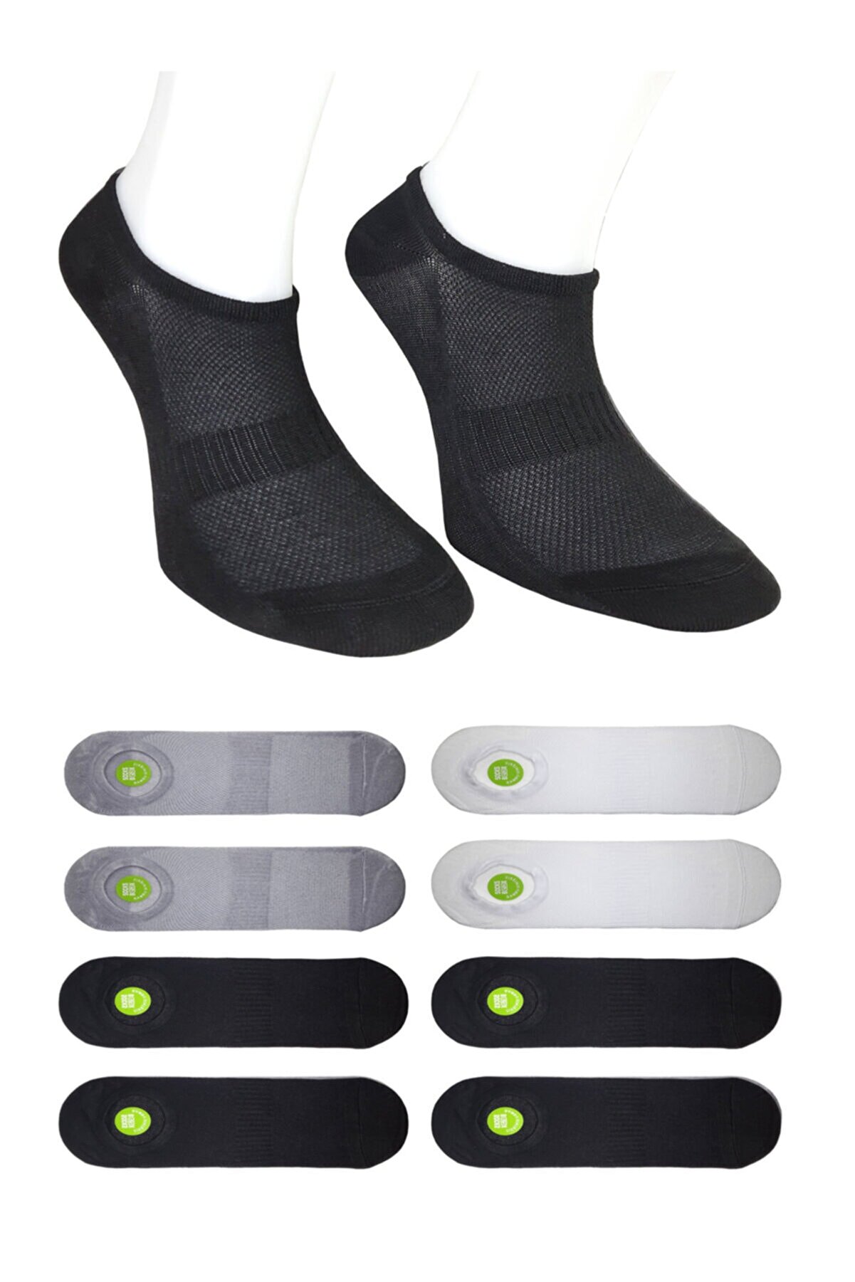 socksbox 8'li Görünmez Sneakers Dikişsiz Bambu Unisex Çorap | Spor Ayakkabı Çorabı