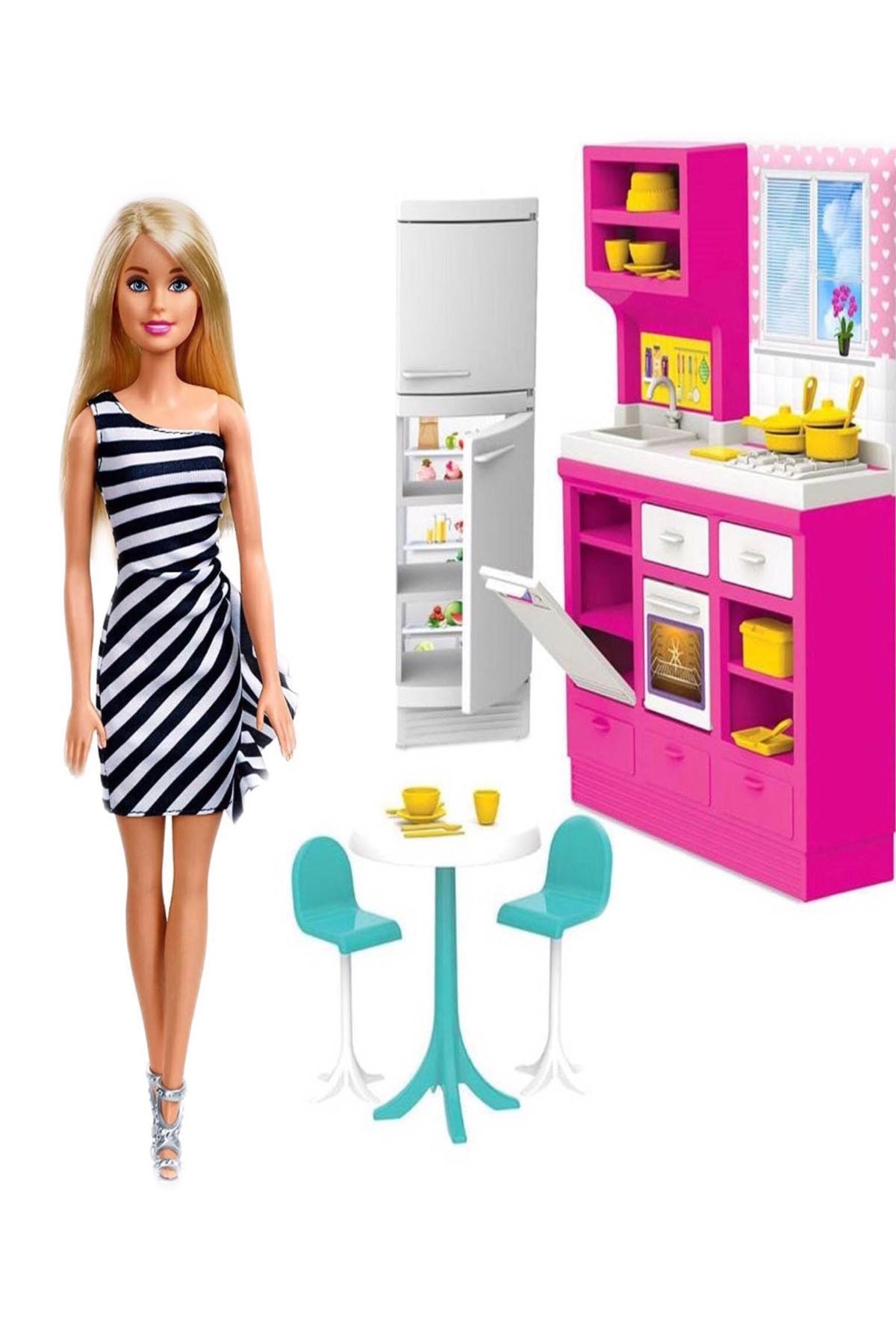 Barbie Mutfak Oyun Seti Oba Mutfakta