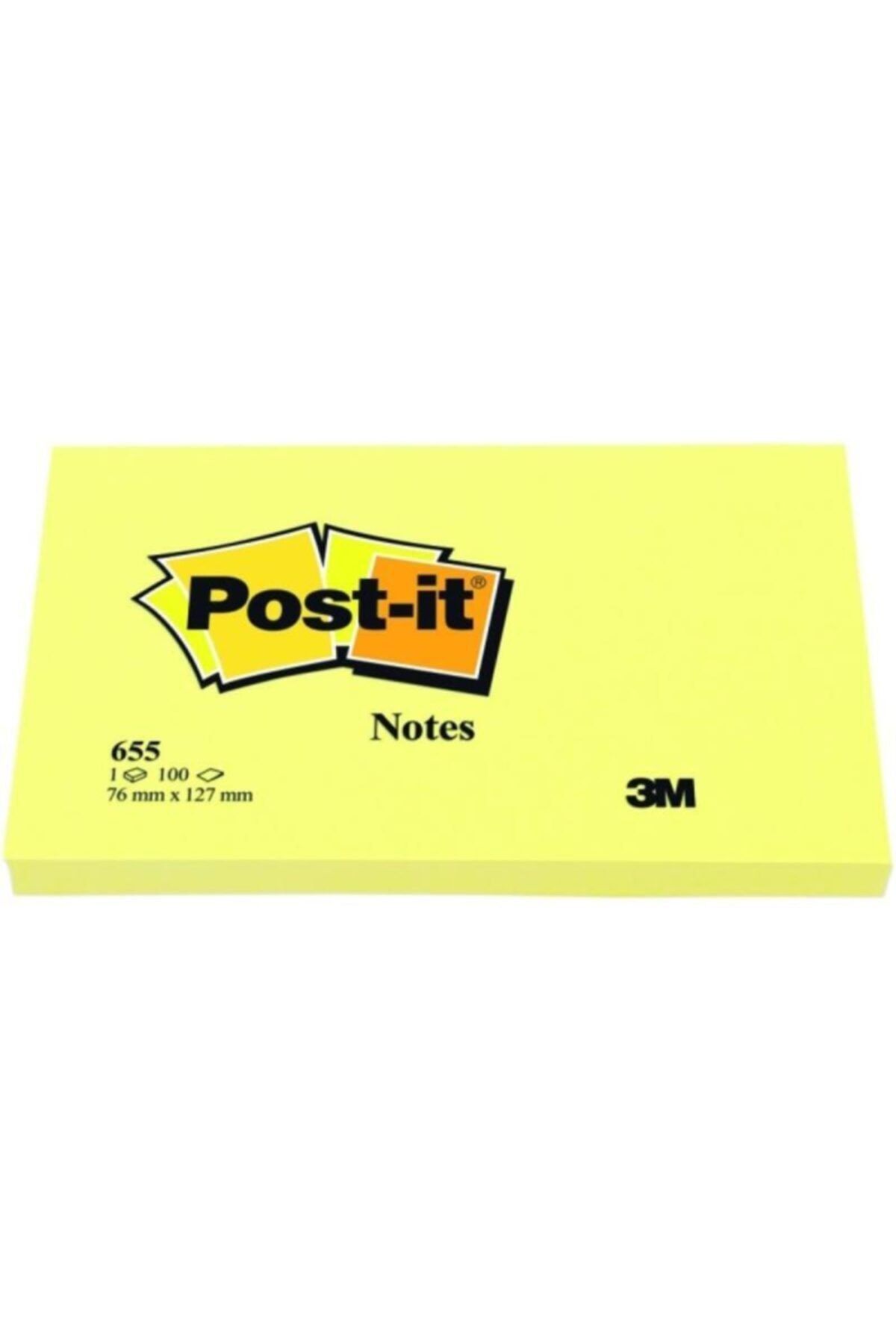 3M Post-it 655 Yapışkanlı Not Kağıdı 76 X 127 Mm 100 Yaprak – Sarı