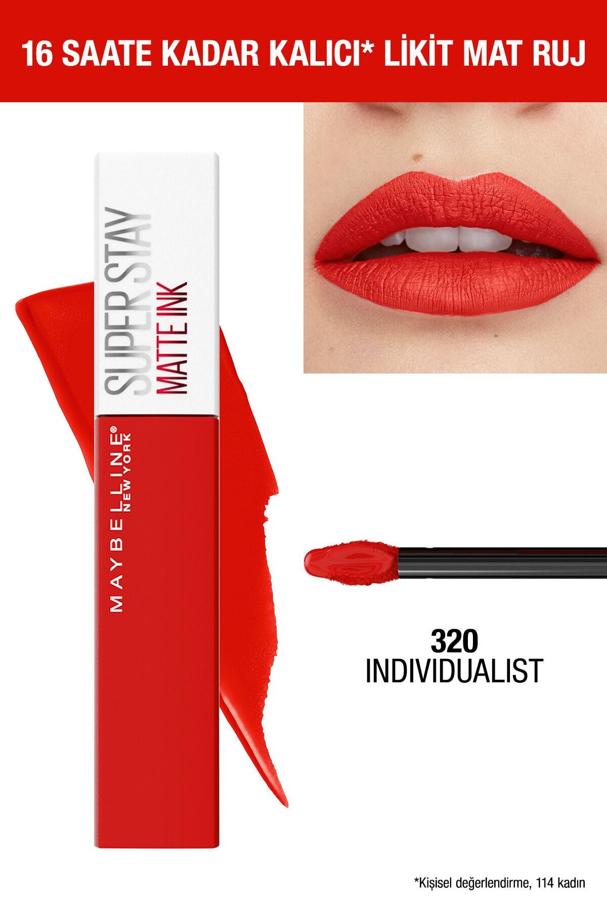 Super Stay Matte Ink Likit Mat Ruj - 320 Individualist- Kırmızı_5