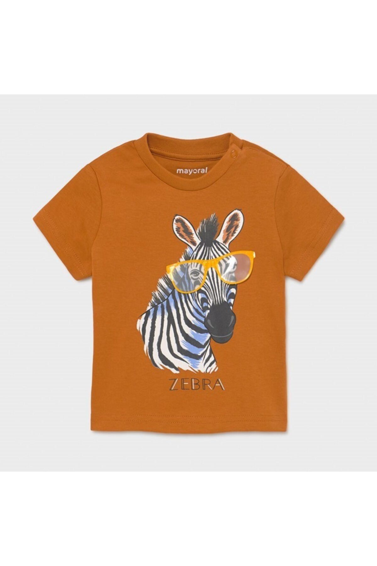 Mayoral Erkek Bebek Kahverengi Zebra Desenli T-shirt