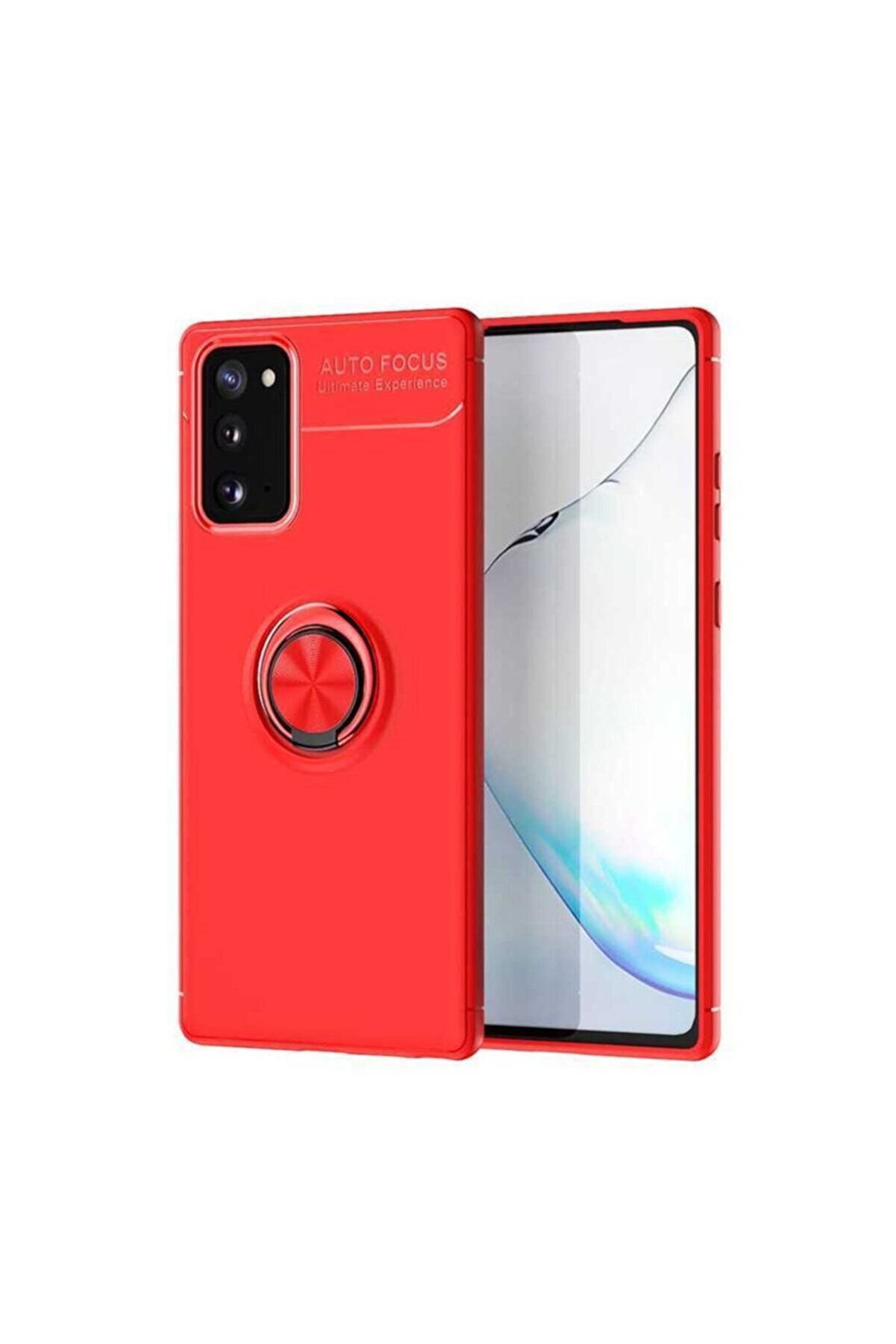 Nezih Case Samsung S20 Fe Yüzüklü Standlı Silikon Kılıf (SOFT TASARIM) Kırmızı