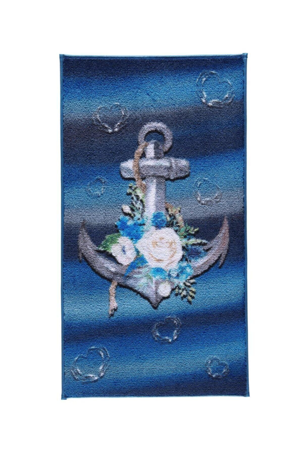Confetti Romantıc Anchor 57x100 K.mavi Banyo Halısı
