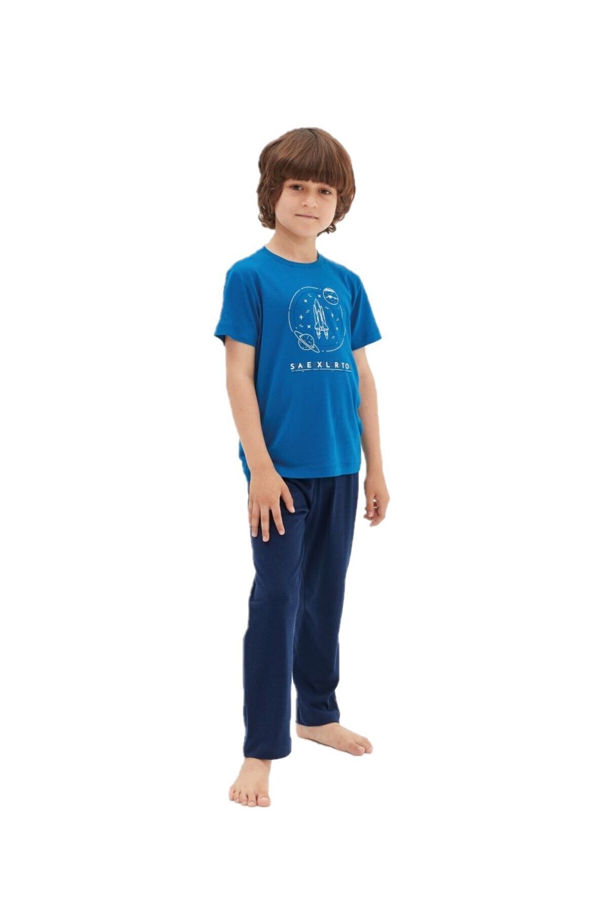 Blackspade Erkek Çocuk Pijama Takımı 30478-mavi