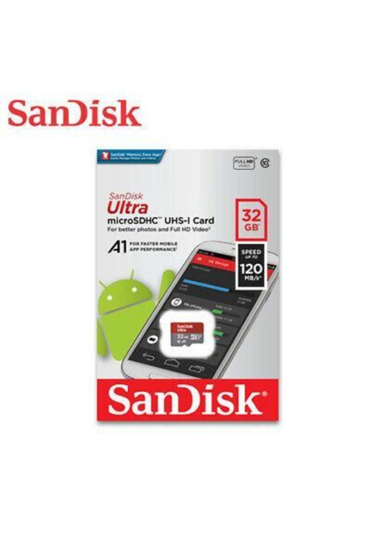 Sandisk 32gb Microsdxc Ultra A1 120mb/sn Uhs-ı C10 U1 Sdsqua4-032g-gn6mn