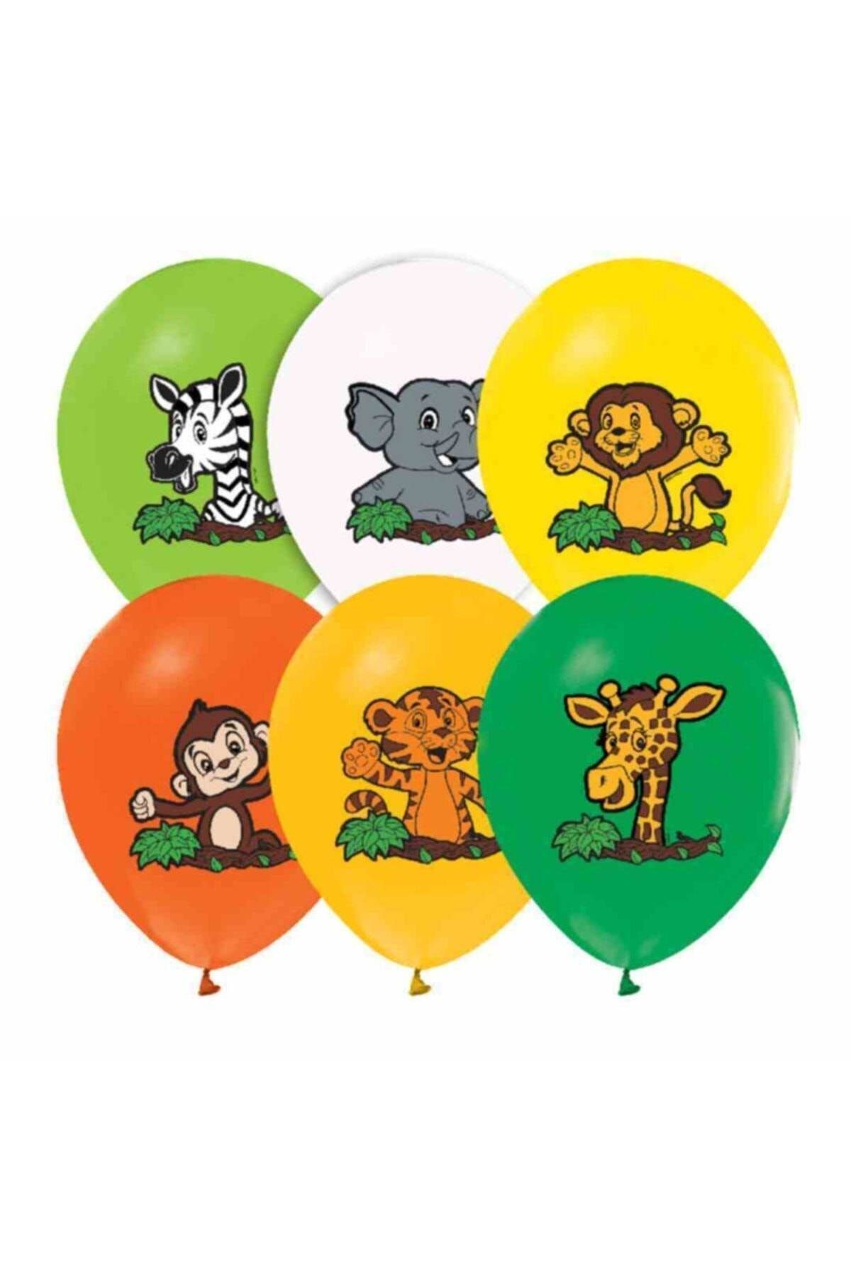 Genel Markalar Safari Sevimli Hayvanlar Karakterli Balon 10 Adet