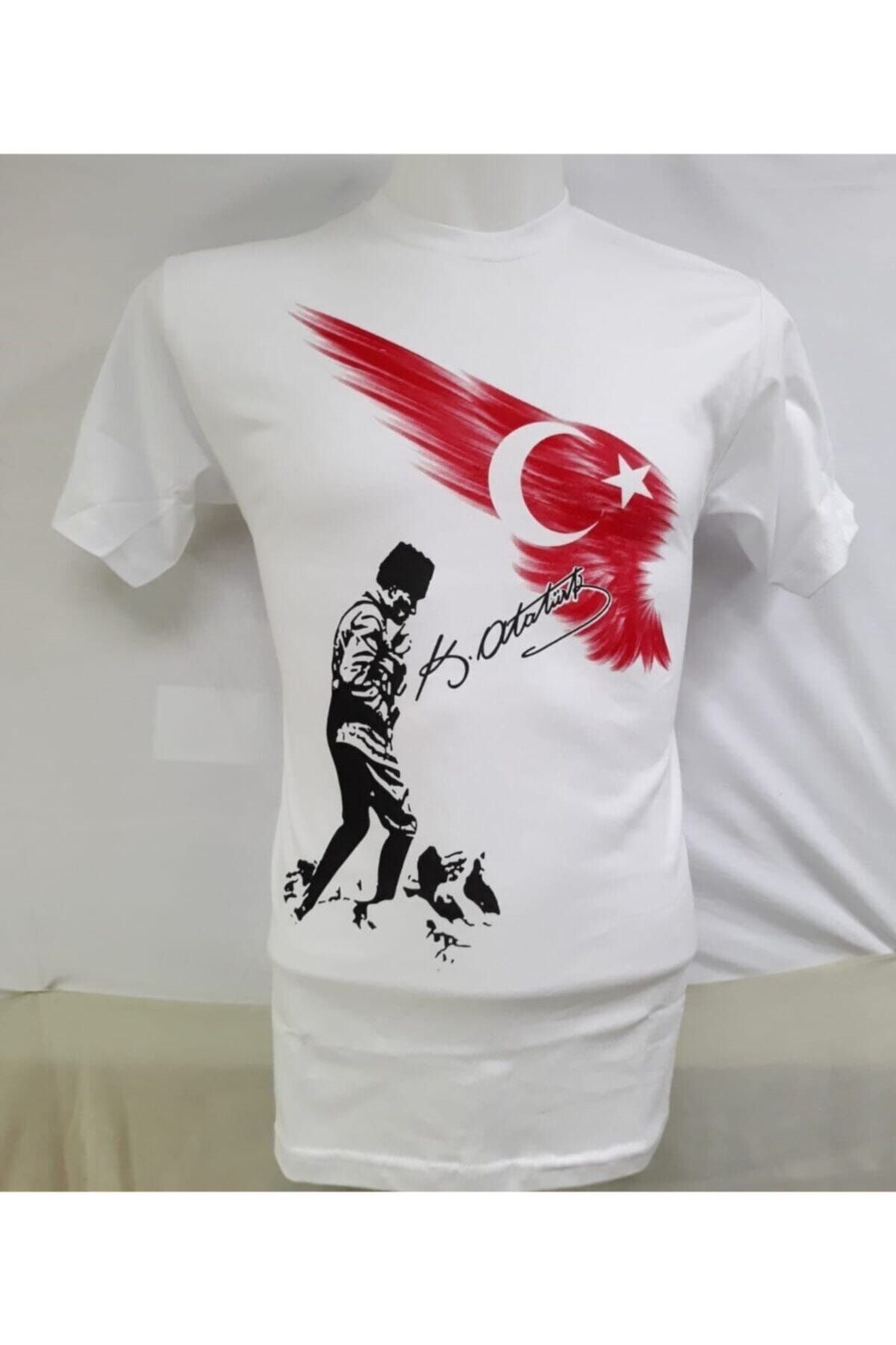 NACAR STORE Unısex Beyaz Mustafa Kemal Atatürk Baskılı Çocuk Tişört