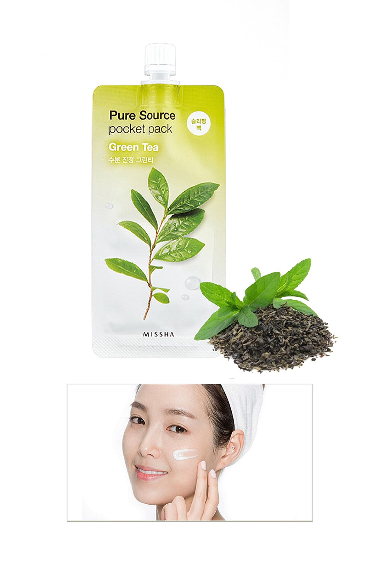 Missha Yeşil Çay Özlü Nemlendirici Uyku Maskesi 10ml Pure Source Pocket Pack Green Tea