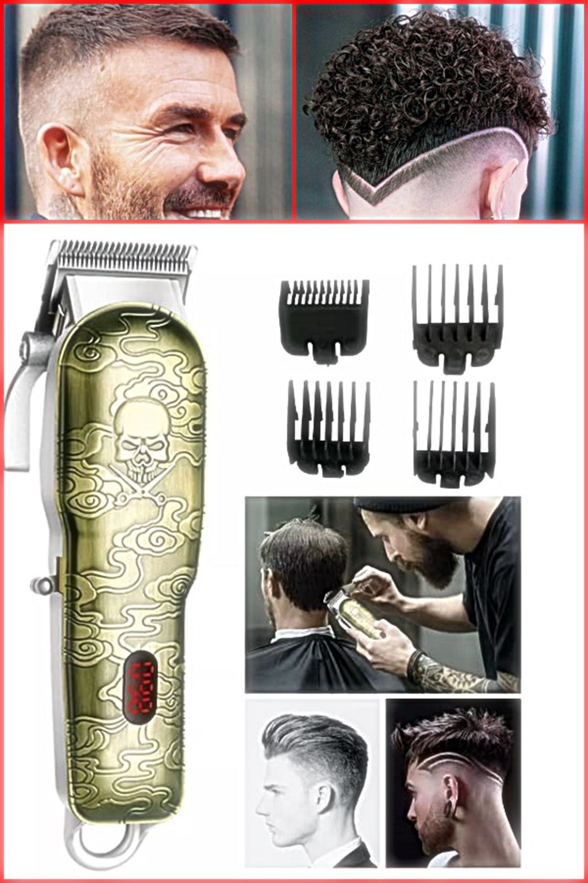 Uniquem Xolo Şarjlı Su Geçirmez Led Ekranlı Profesyonel Saç-sakal Traş Makinesi