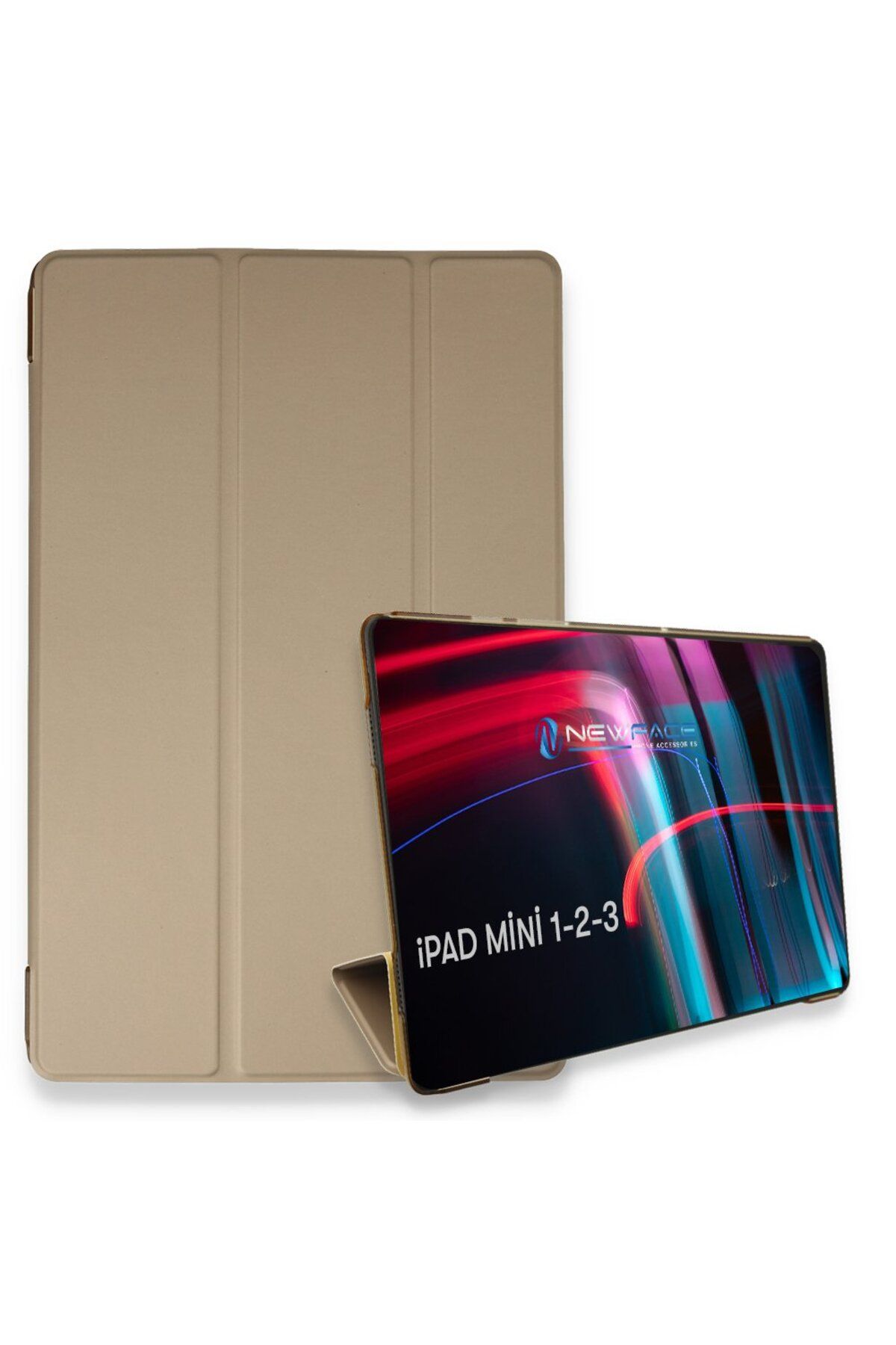 Genel Markalar CLZ192 İpad Mini 1 Kılıf Tablet Smart Kılıf - Ürün Rengi : Gold Uyumlu