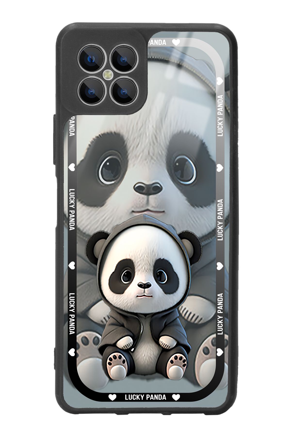 Spoyi Omix X600 White lucky panda Tasarımlı Glossy Telefon Kılıfı