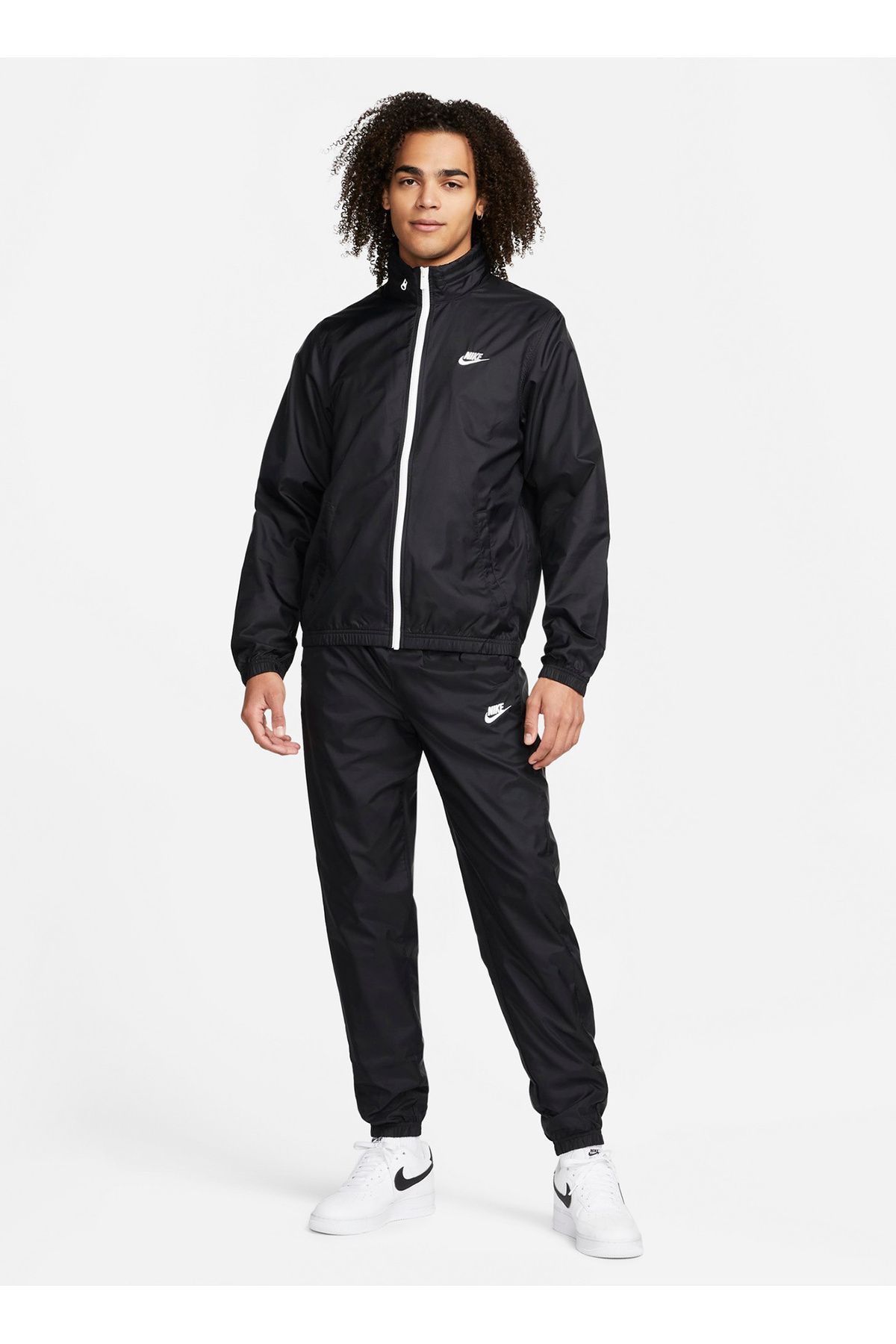 Nike Düz Siyah - Gri - Gümüş Erkek Eşofman Takımı DR3337-010 M CLUB LND WVN TRK SUIT