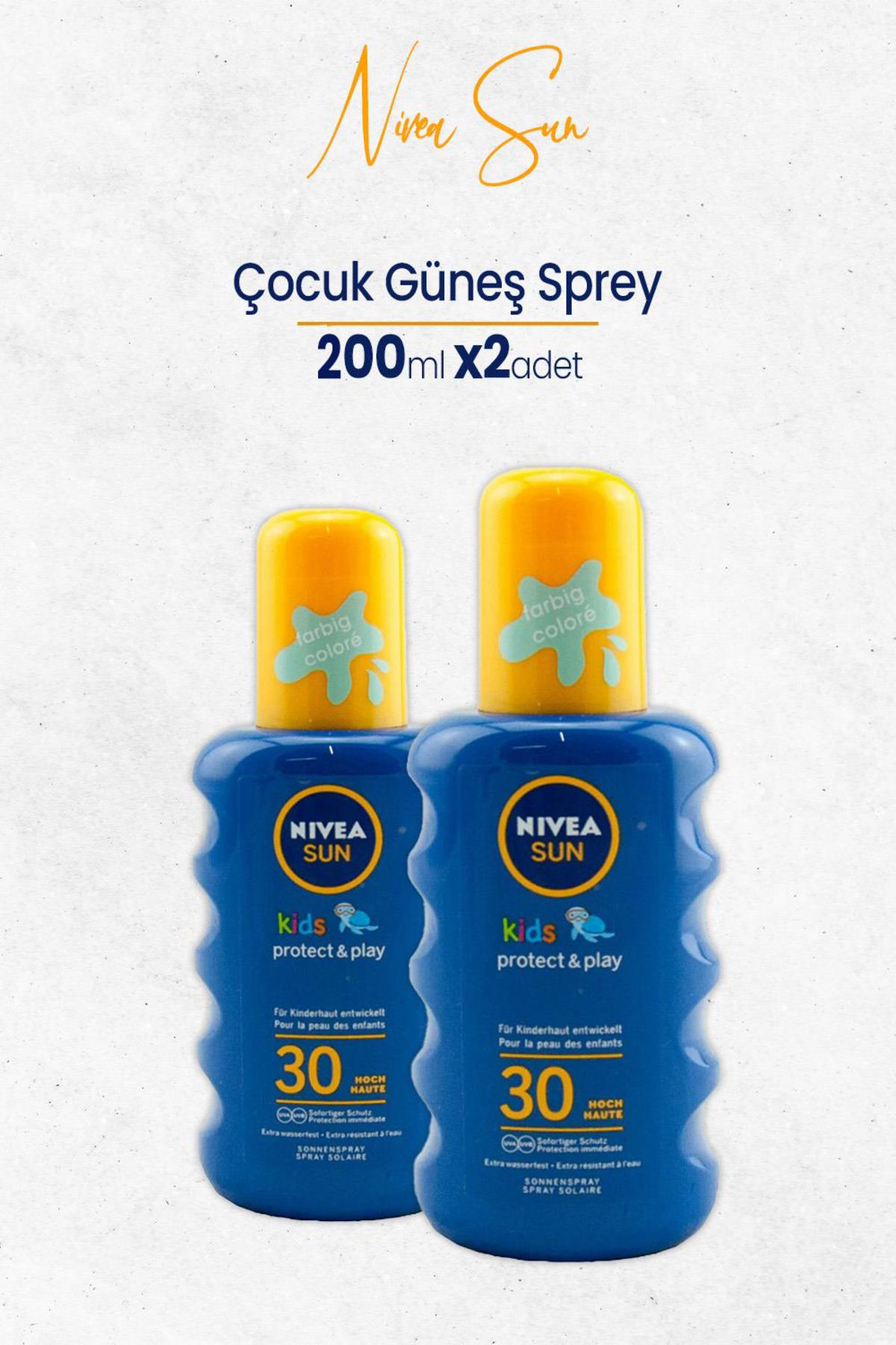 NIVEA Sun Çocuk Güneş Sprey 200 ml Spf30 X 2 Adet