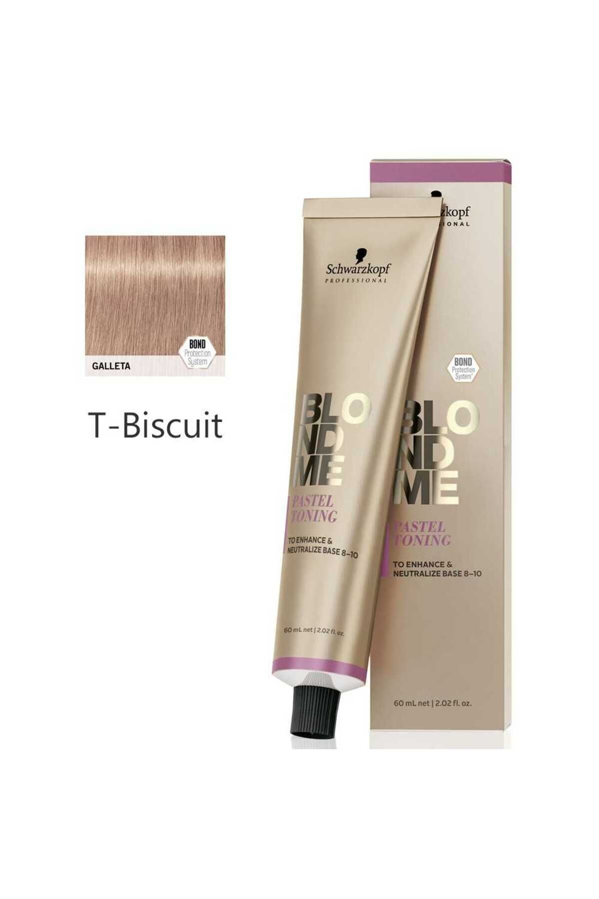 BLONDME Schwarzkopf BLONDME Pastel Toning Tonlama İçin Krem Boya 60ml T - Biscuit (Bisküvi)